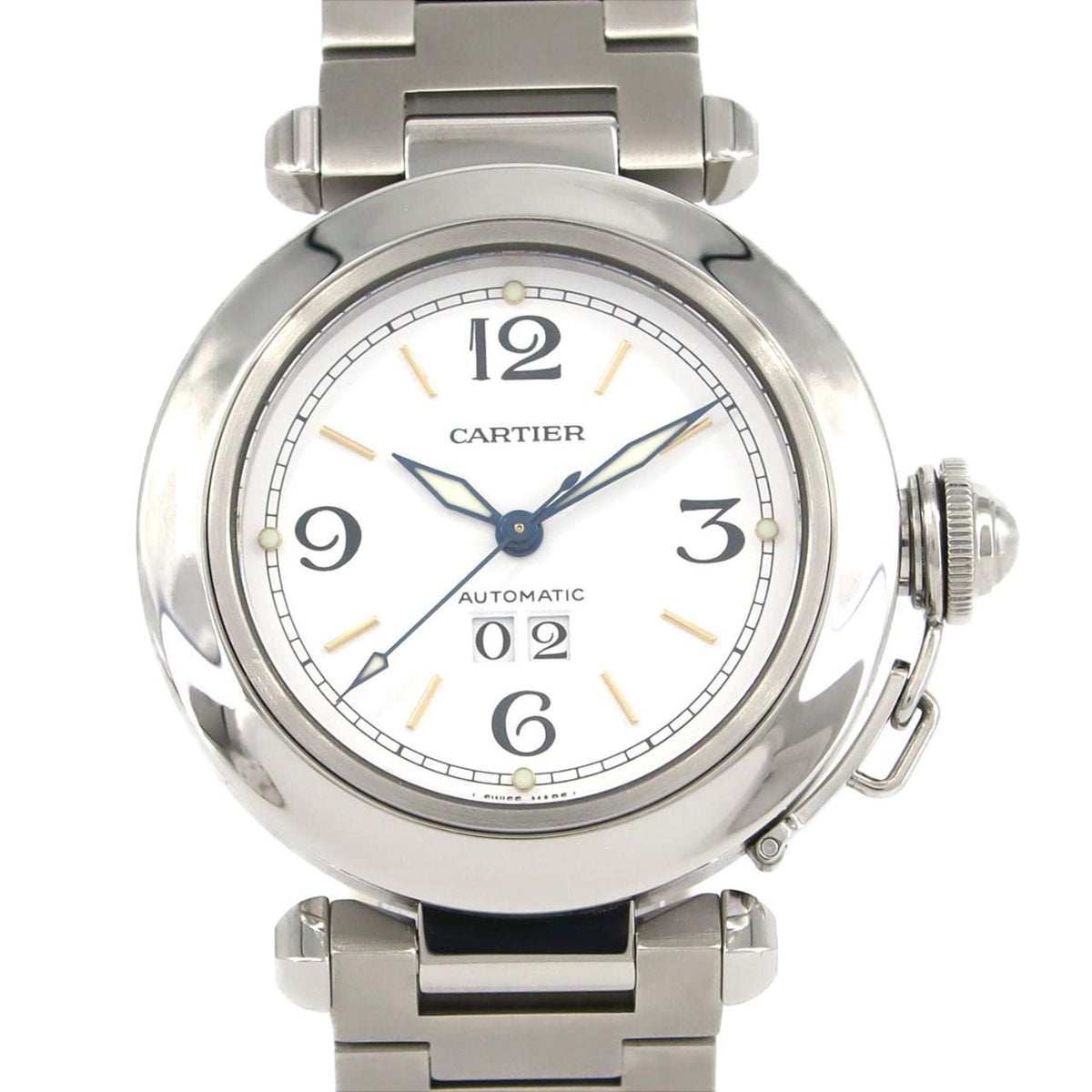 Pre-Owned Cartier Pasha C Grande Date W31044M7 SS Wristwatch Automatic
