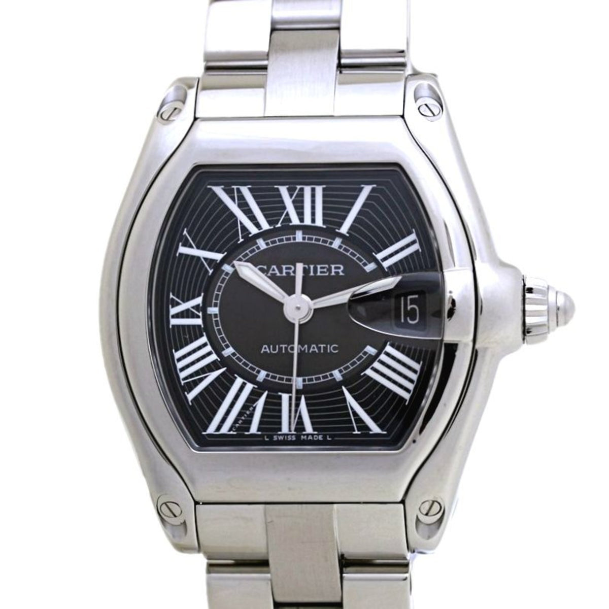 Pre-Owned CARTIER Roadster LM W62041V3 Men's Stainless Steel Watch 40103