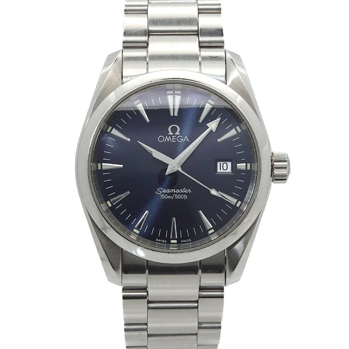 Pre-Owned OMEGA Seamaster Aqua Terra 2518 80 Men's Watch with Date, Blue Quartz Movement