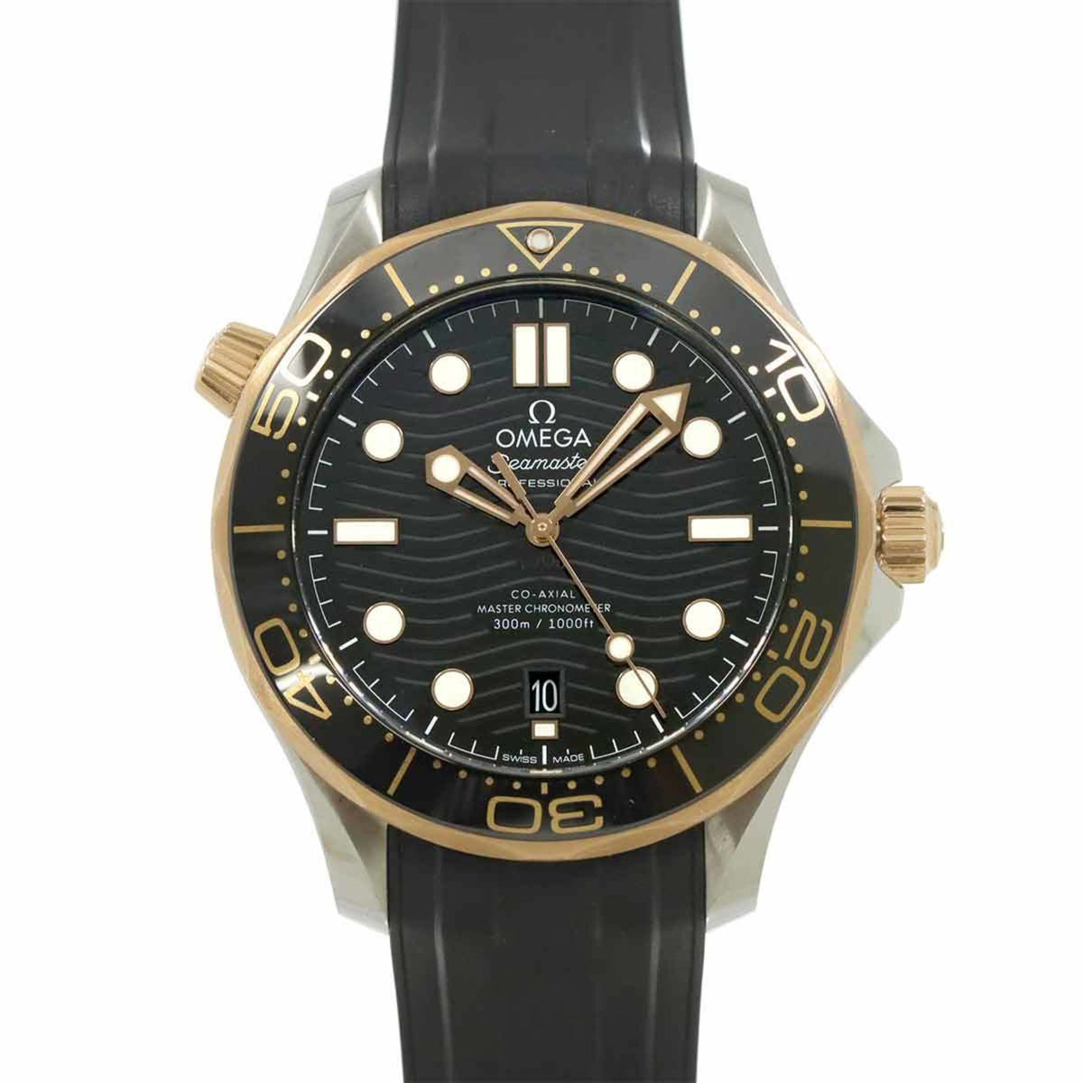 Pre-Owned OMEGA Seamaster Diver 300 Co-Axial Master Chronometer Two-tone 210 22 42 20 01 002 Men's Watch with Date Display, 18K White Gold, Automatic