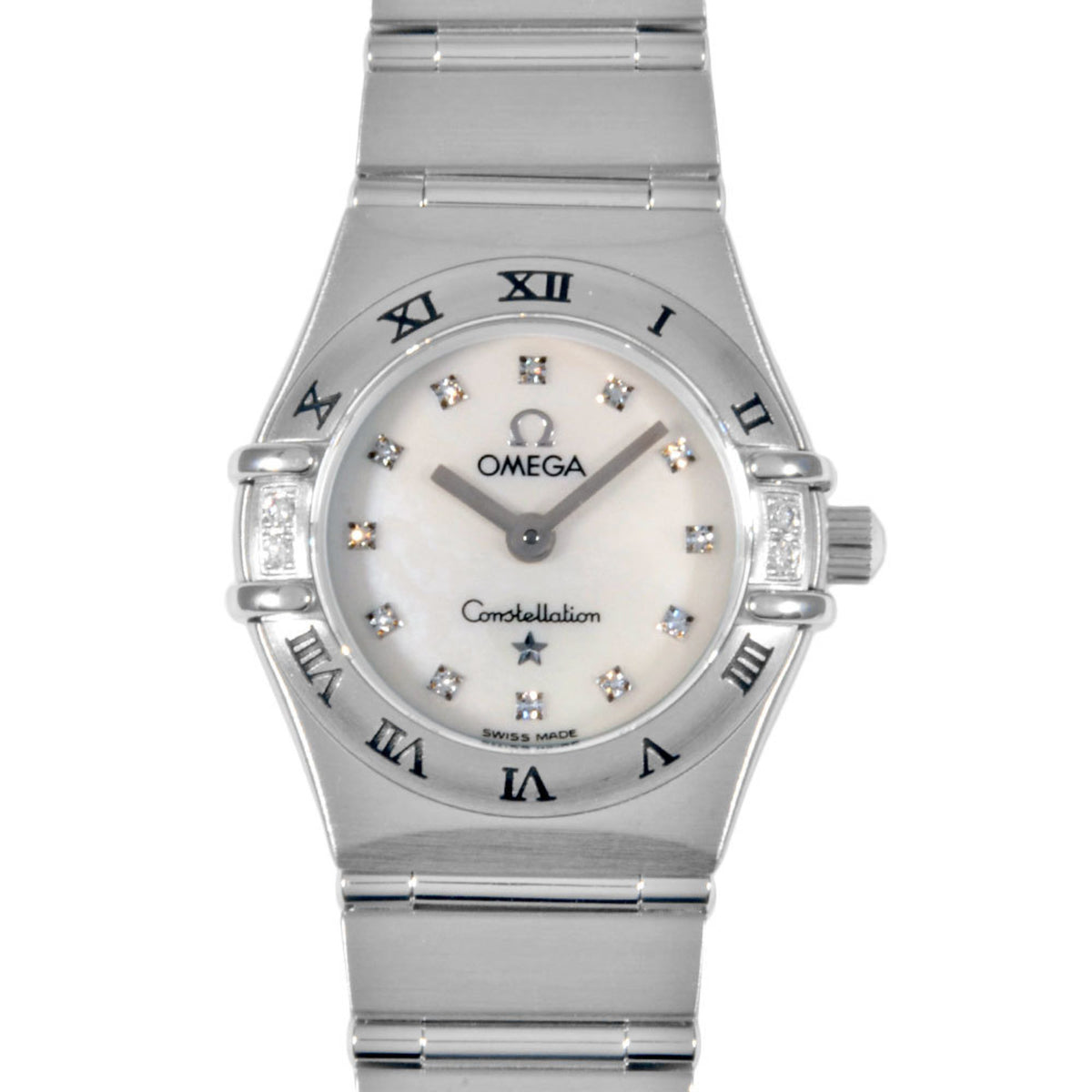 Montre Omega Constellation d'occasion à quartz avec cadran blanc 12PD pour femme