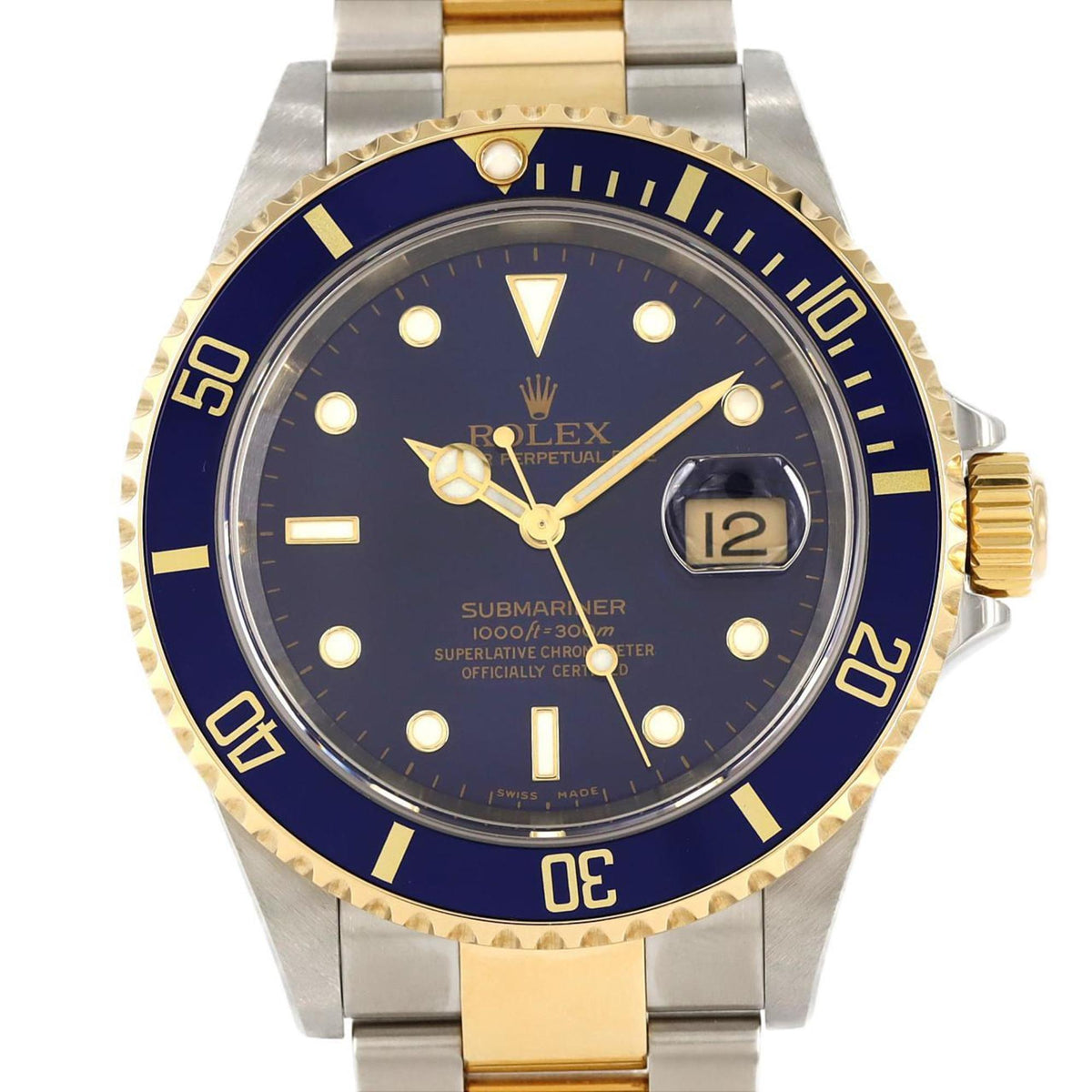 Pre-Owned Rolex Submariner Date 16613 SSxYG Automatic Watch, F Series