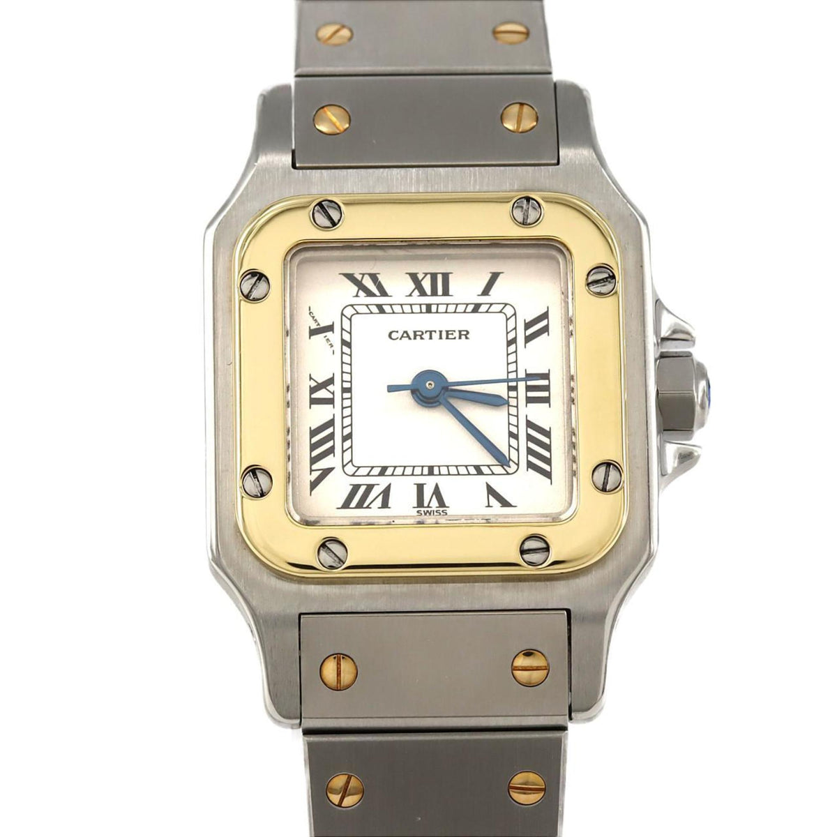 Pre-Owned Cartier Santos SM combination 82036283 SSxYG watch automatic winding