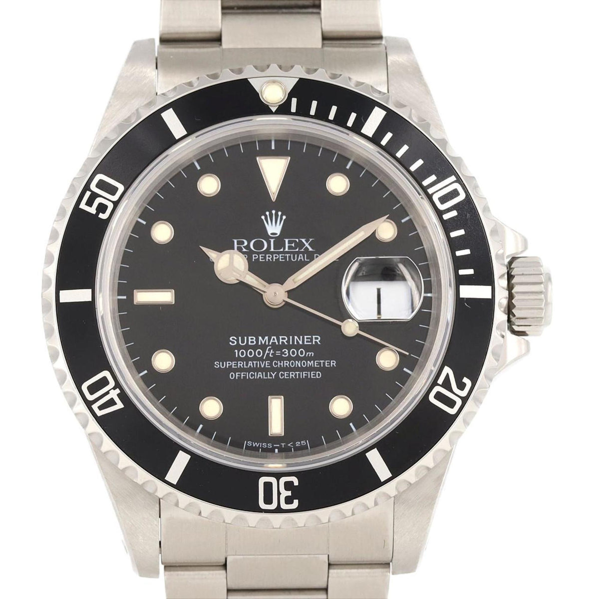 Pre-Owned Rolex Submariner Date 16610. SS Wristwatch Automatic U-Serial