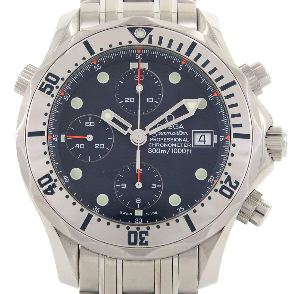 Pre-Owned Omega Seamaster Pro Chronograph 2598.80 Stainless Steel Automatic Watch