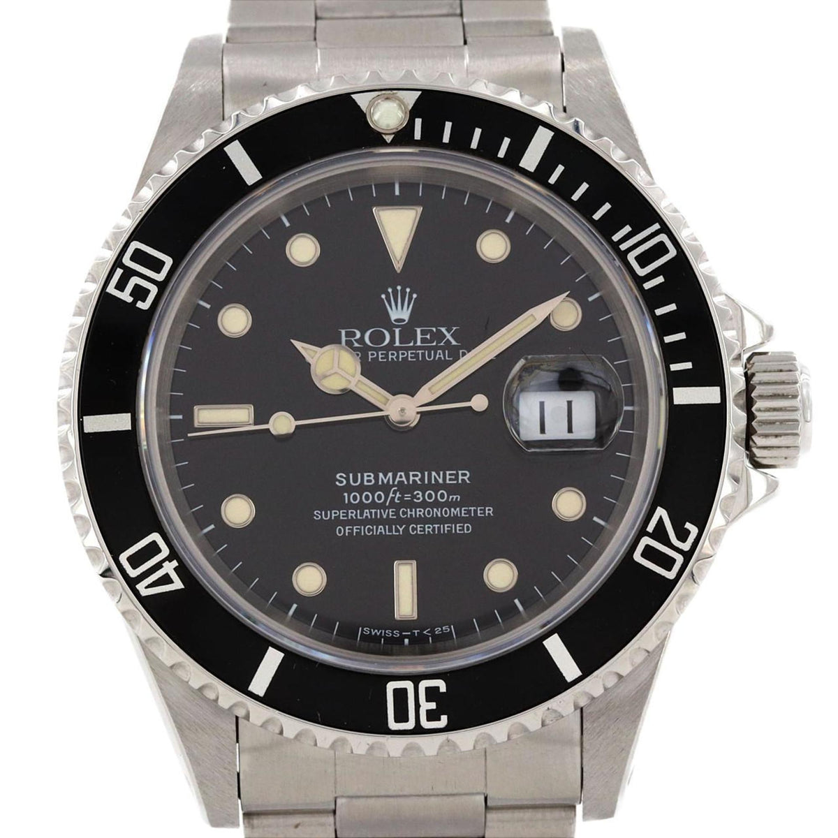 Pre-Owned Rolex Submariner Date 16610. SS Wristwatch Automatic U-Serial