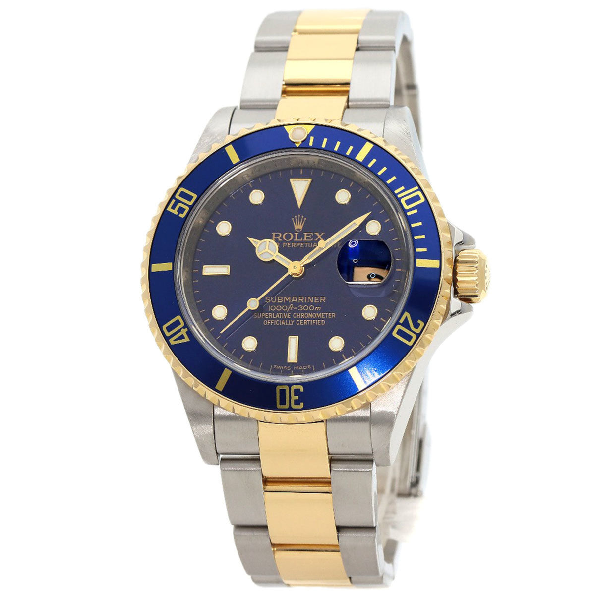 Pre-Owned Rolex 16613 Submariner Roulette Engraved Watch Stainless Steel SSxK18YG K18YG Men's ROLEX