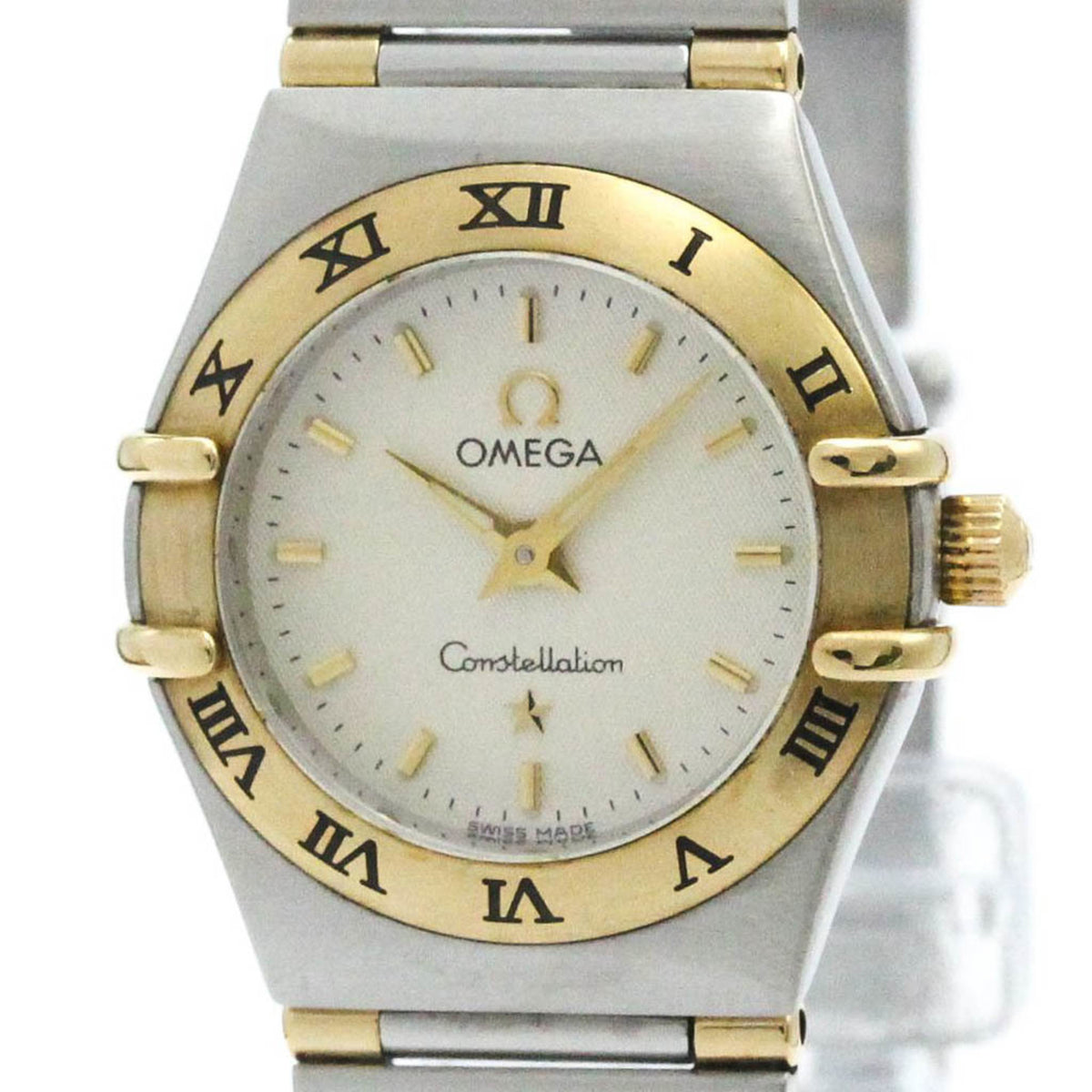 Pre-Owned Polished OMEGA Constellation 18K Gold Steel Ladies Watch 1372.30 BF580527
