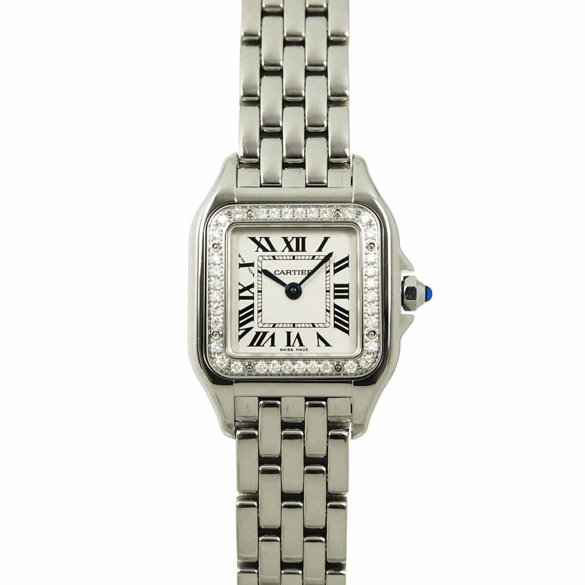 Pre-Owned Cartier Panthere de SM W4PN0007 Diamond Bezel Women's Silver Quartz Watch
