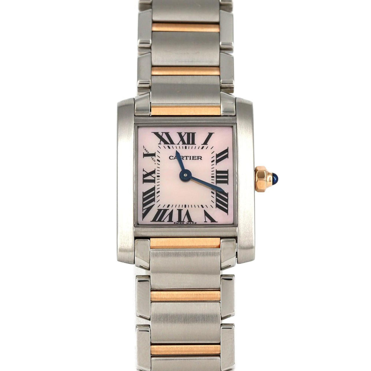 Pre-Owned Cartier Tank Fran?aise SM PG Two-tone Watch W51027Q4 SSxPG Quartz Movement