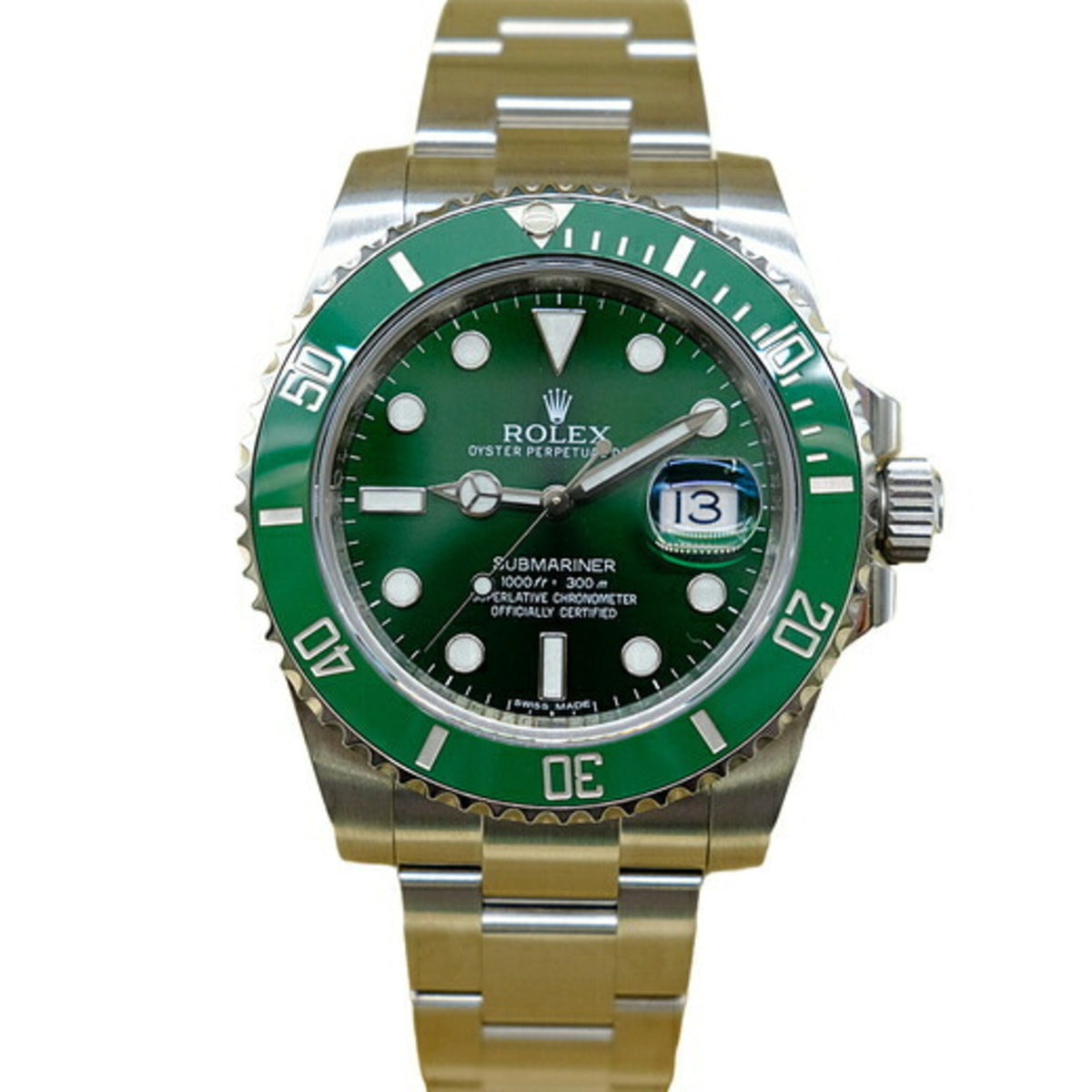Pre-Owned Rolex Submariner Green Sub Automatic Self-Winding Wristwatch 116610LV 116610