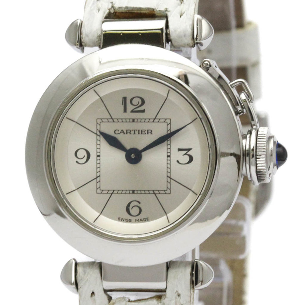 Pre-Owned Polished CARTIER Miss Pasha Steel Quartz Ladies Watch W3140025