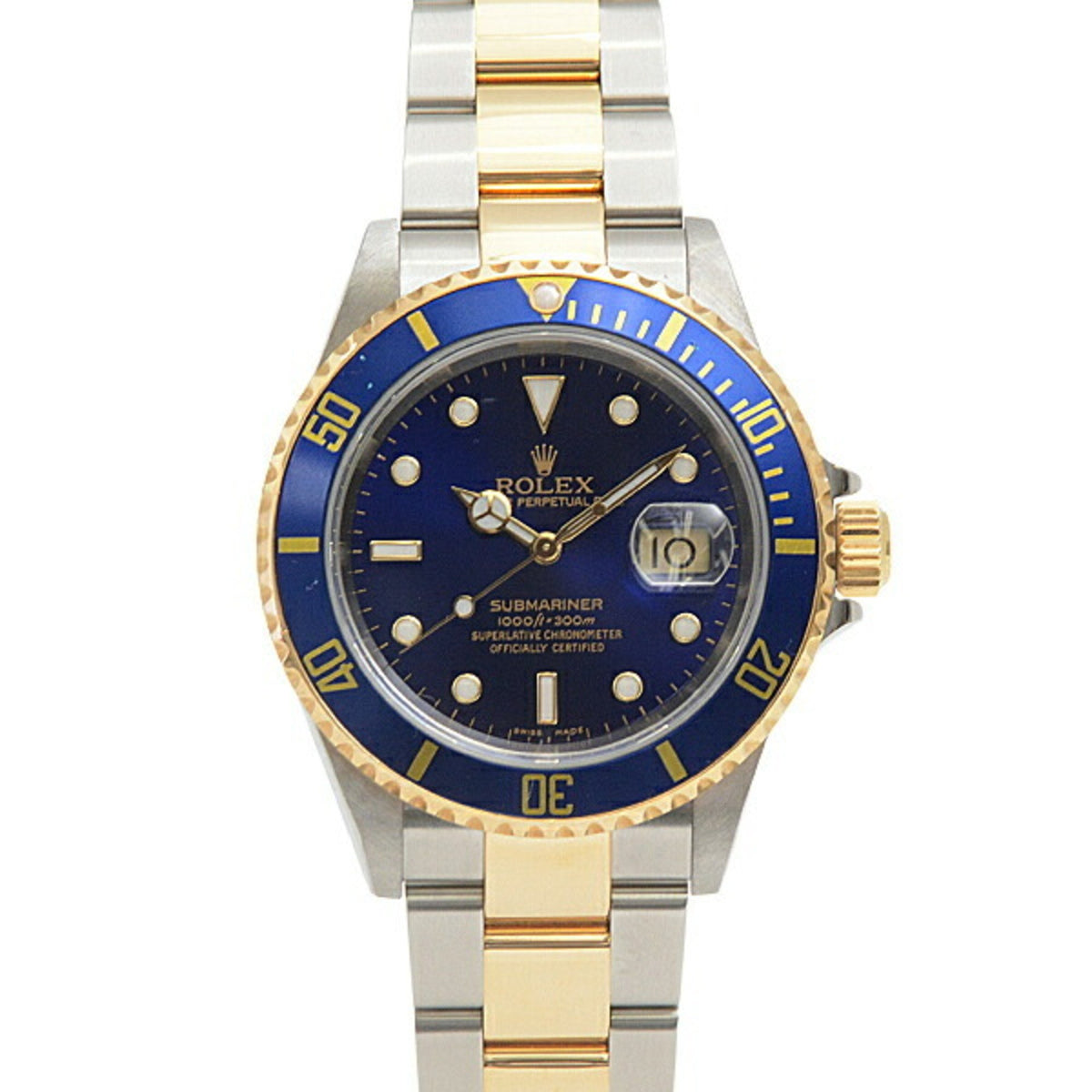 Pre-Owned Rolex Watch Men's Submariner Blue Dial Sub Automatic D Series Stainless Steel Gold ROLEX 16613 SS x 750YG