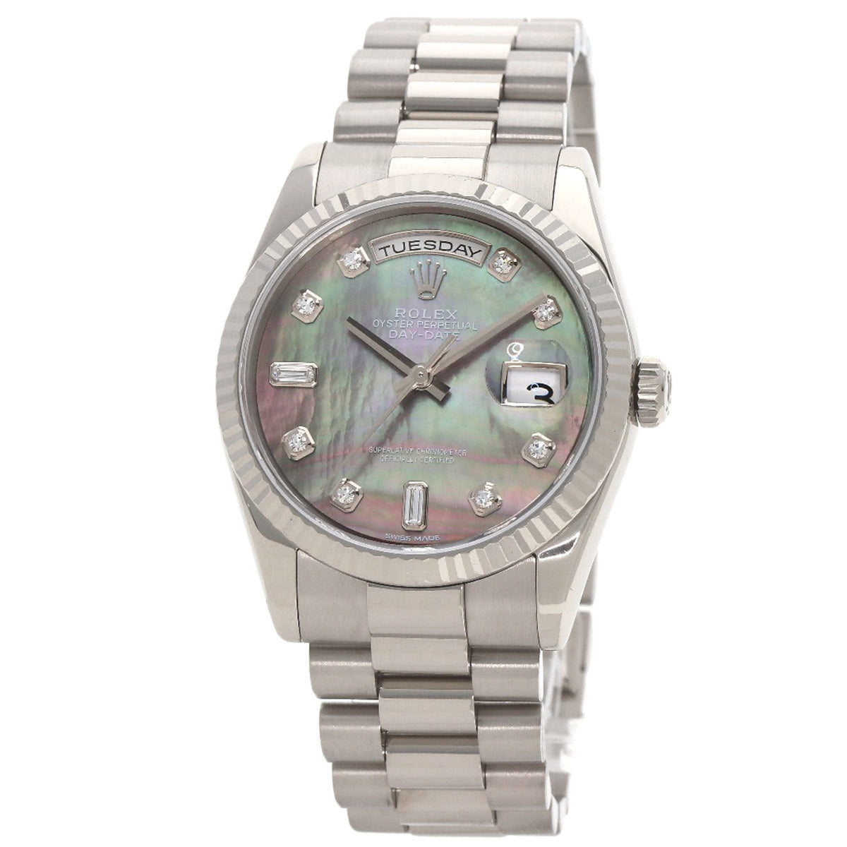 Pre-Owned Rolex 118239NA Day-Date 10P Diamond Watch K18 White Gold/K18WG Men's ROLEX