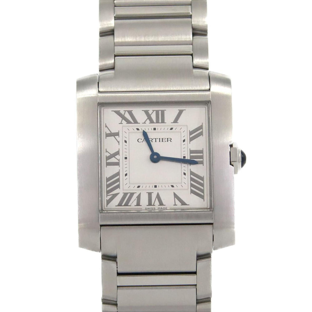 Pre-Owned Cartier Tank Fran?aise MM WSTA0074 Stainless Steel Quartz Watch
