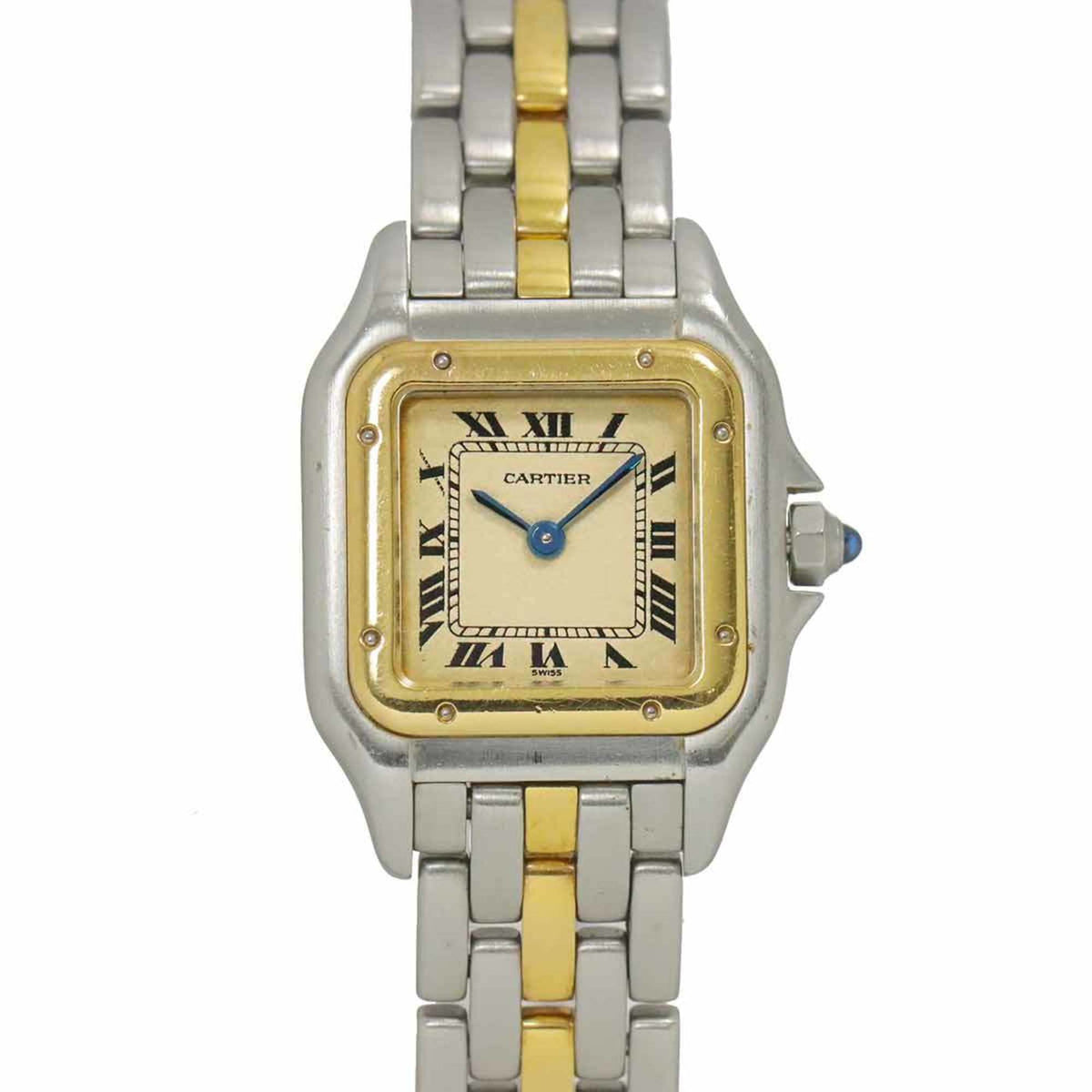 Pre-Owned Cartier Panthere 1 Row SM W25029B5 Combi Women's Watch Ivory K18YG Yellow Gold Quartz