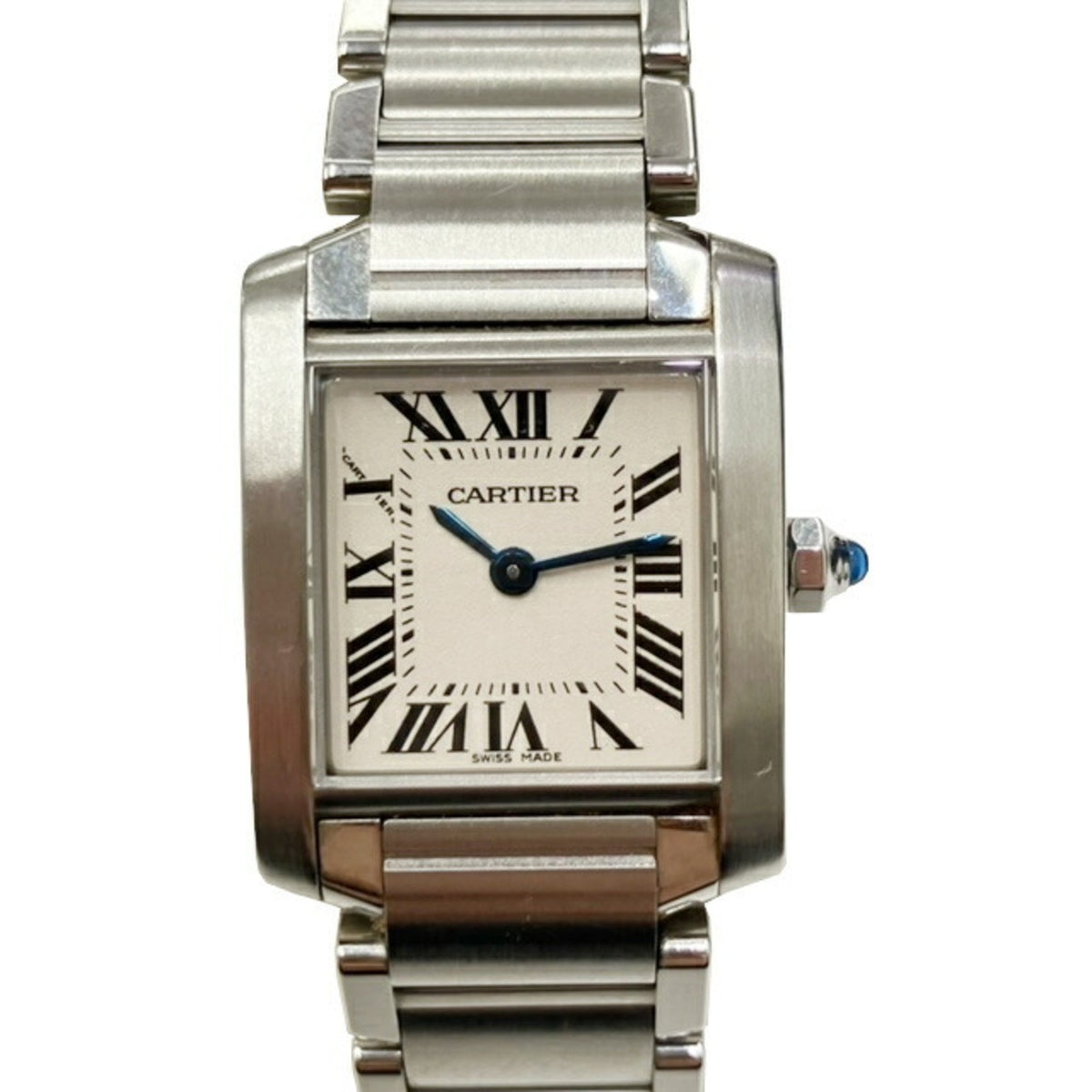 Pre-Owned Cartier Tank Francaise SM W51008Q3 SS Stainless Steel Quartz Ladies Watch White Dial