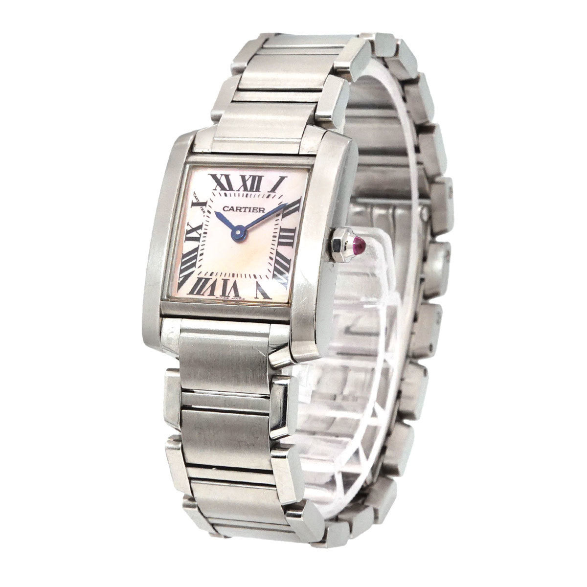 Pre-Owned Cartier Tank Francaise SM W51028Q3 Ladies Watch Pink Shell Quartz