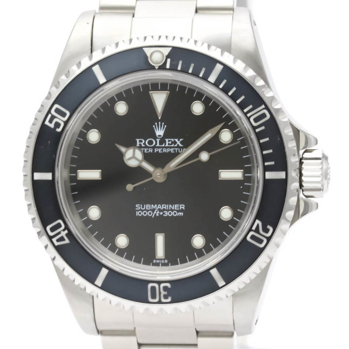 Pre-Owned ROLEX Submarina 14060 U Serial Stainless Steel Automatic Mens Watch BF553395
