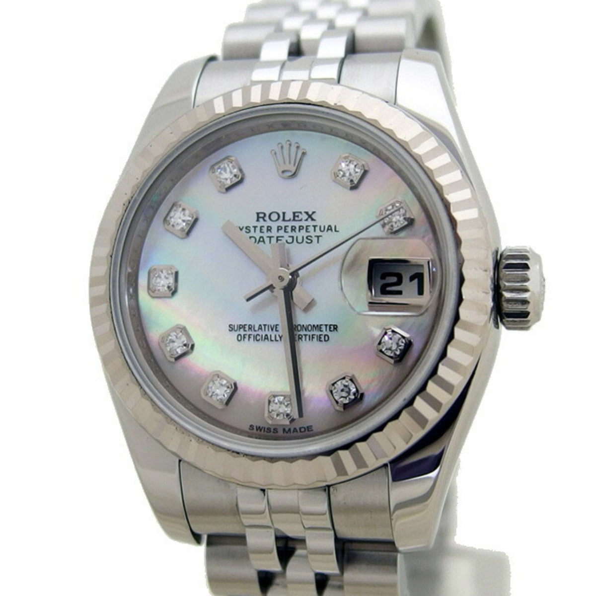 Pre-Owned Rolex Datejust Black Shell 10P Diamond Women's Watch