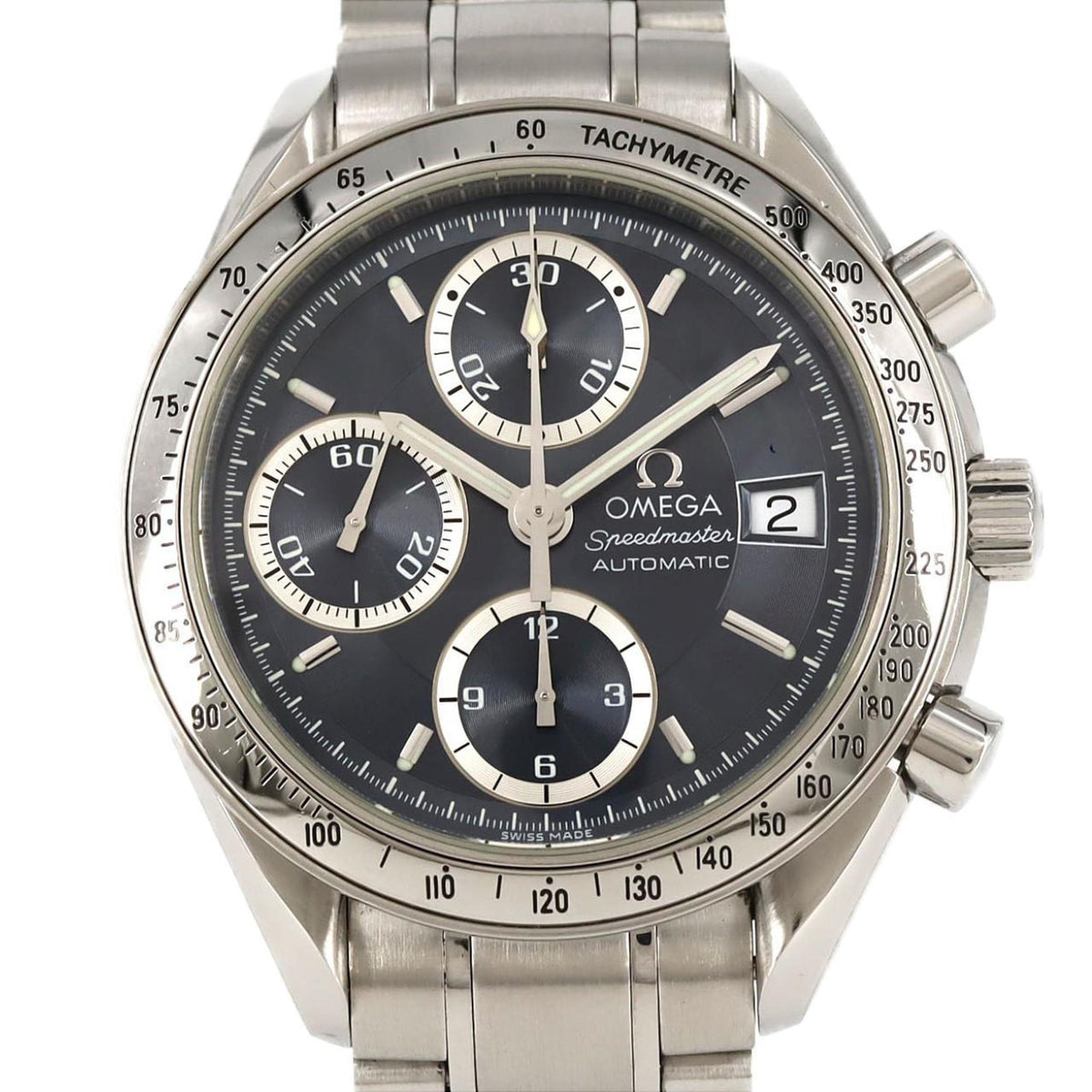 Pre-Owned Omega Speedmaster Date JAPAN LIMITED 3513.46 Stainless Steel Automatic Watch
