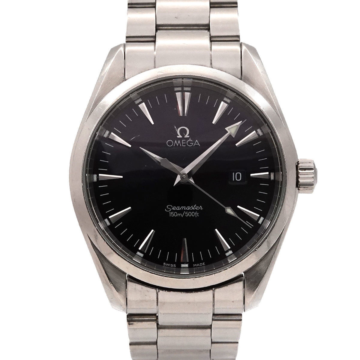 Pre-Owned OMEGA Seamaster Aqua Terra 2517 50 Men's Watch with Date Display, Black Quartz Movement