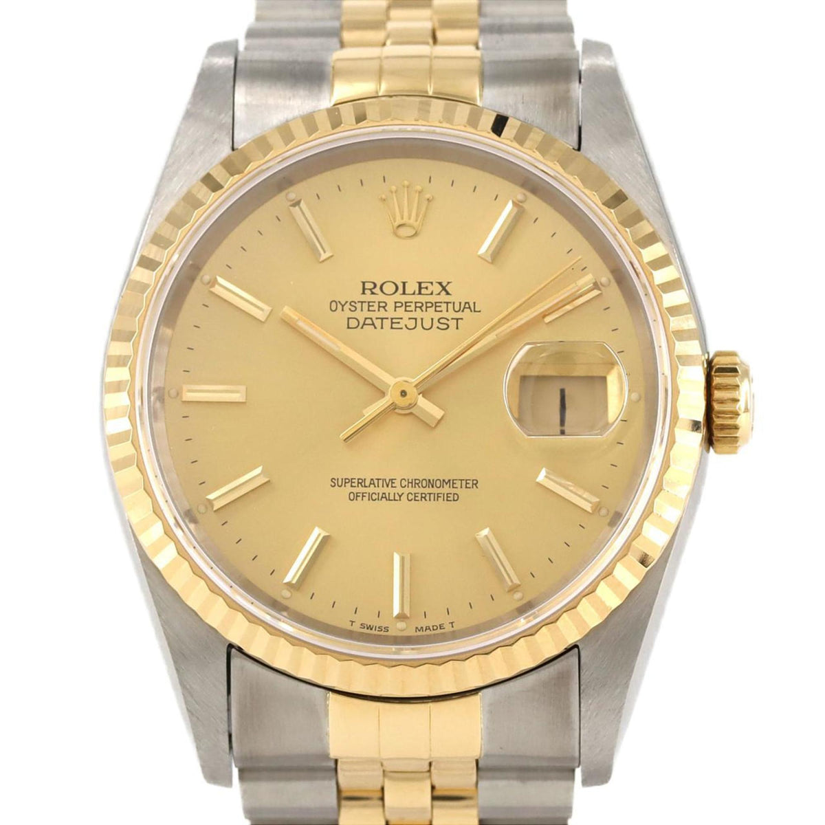 Pre-Owned Rolex Datejust 16233 SSxYG Automatic Watch, X-Serial