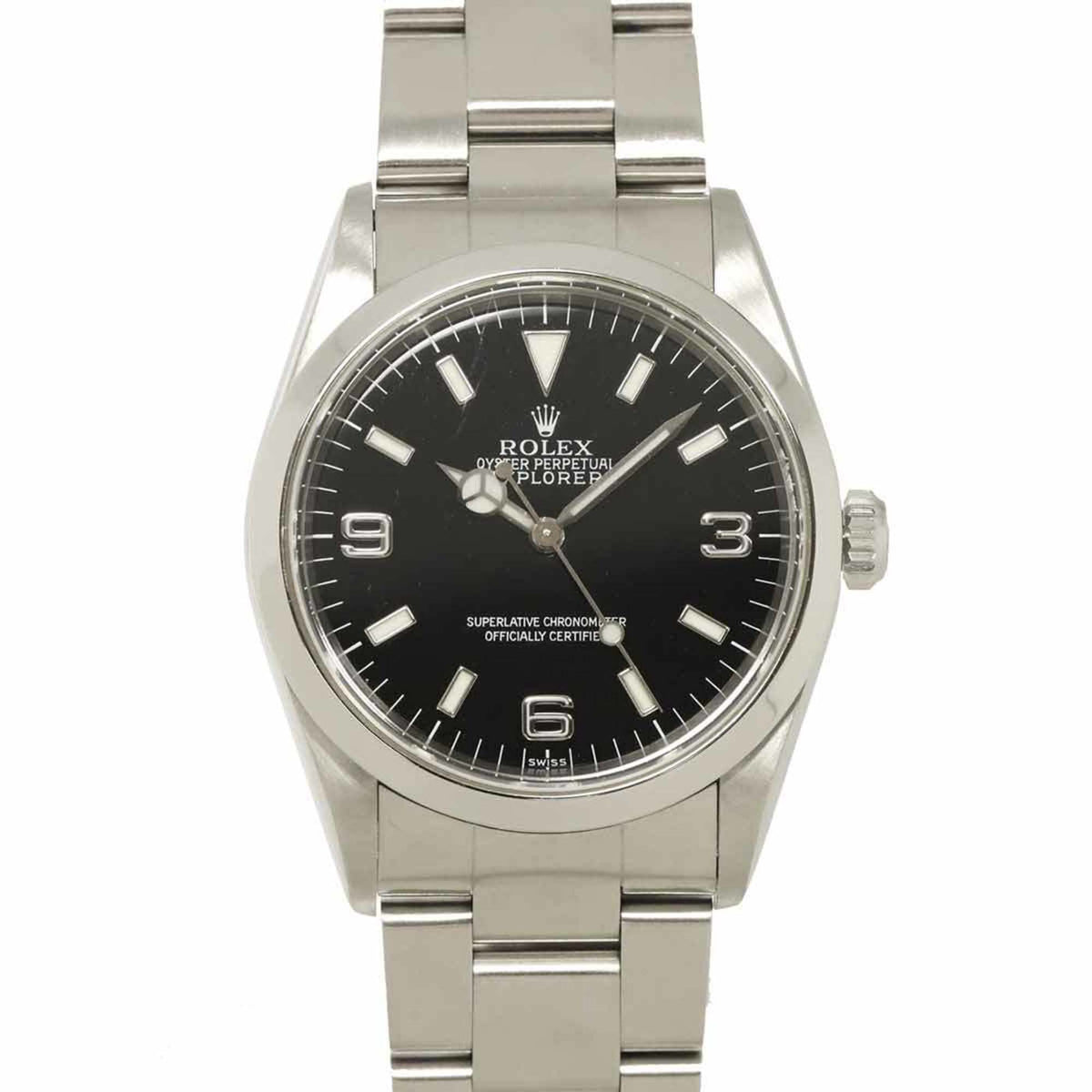 Pre-Owned Rolex Explorer 1 14270 U-number Men's Watch, Black, Automatic, Self-Winding