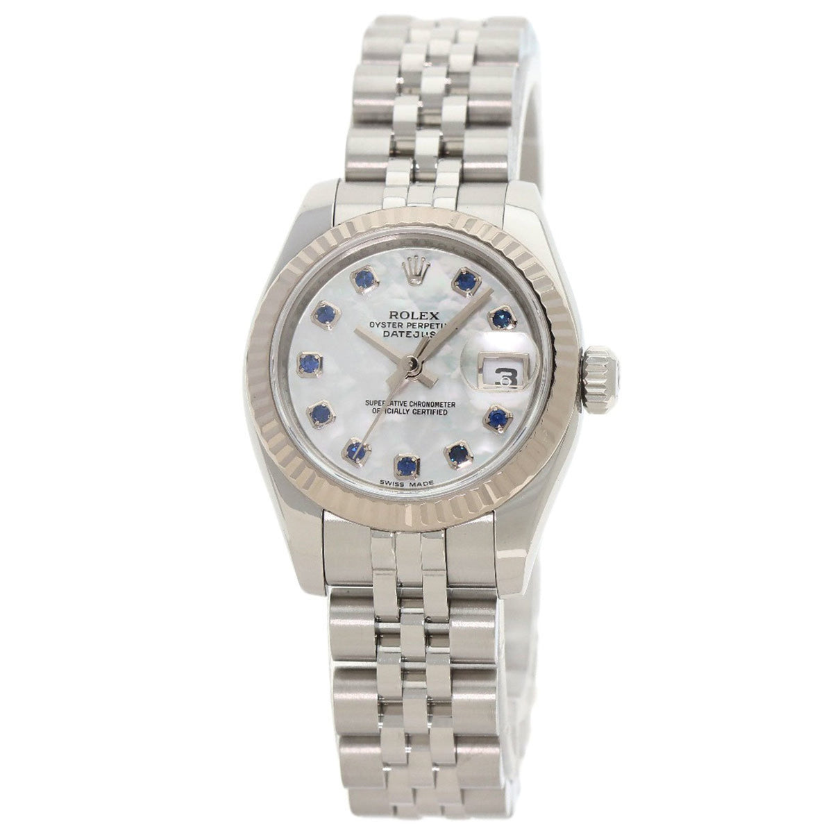 Pre-Owned Rolex 179174NGS Datejust 10P Sapphire Watch in Stainless Steel/SS/18K White Gold for Women