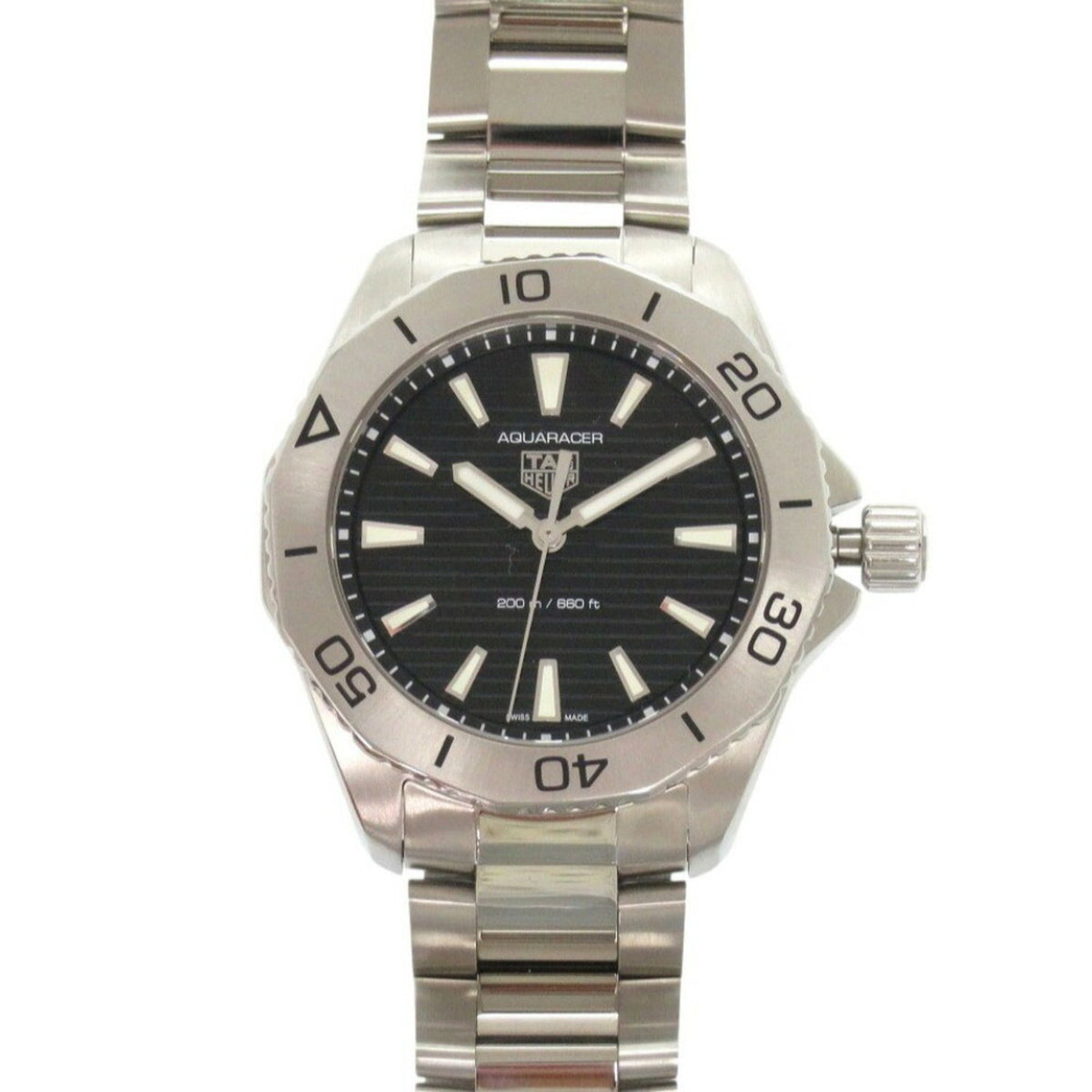 Pre-Owned Like new TAG Heuer Aquaracer Professional 200 WBP1110.BA0627 Black SS Quartz Wristwatch 1179TAG HEUER