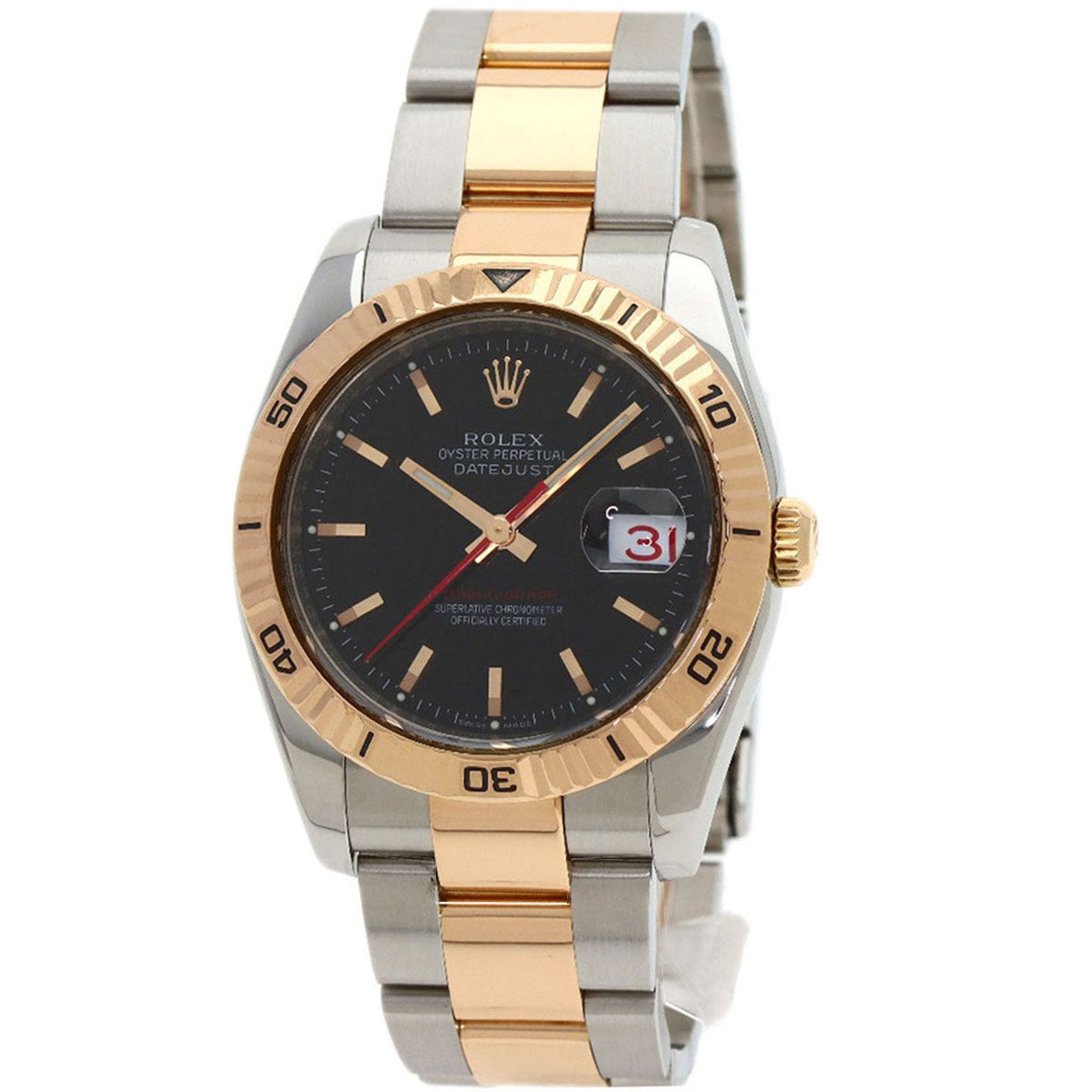Pre-Owned Rolex 116261 Datejust Turn-O-Graph Watch, Stainless Steel/SSx18KPG, Men's