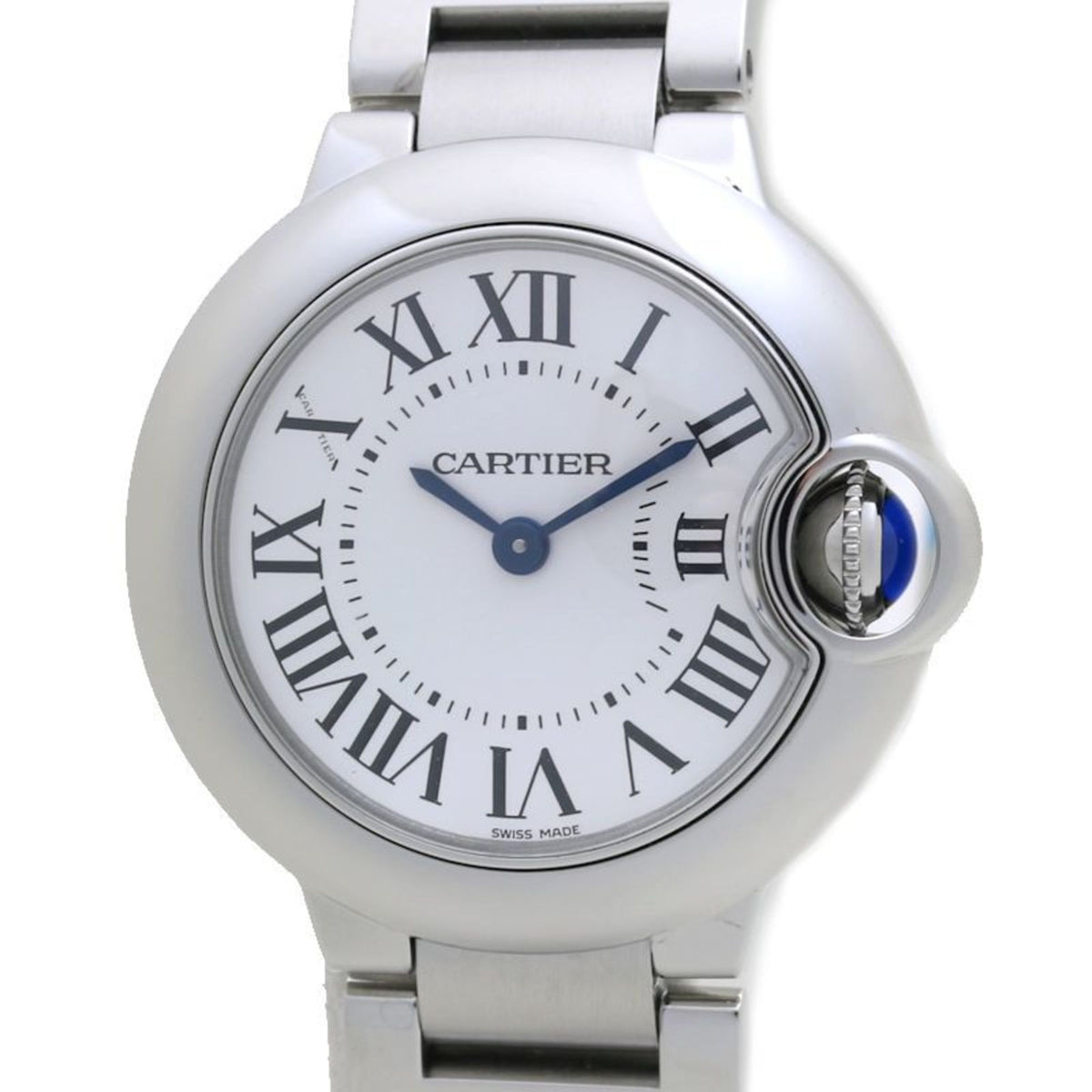 Montre d'occasion CARTIER Ballon Bleu de Cartier SM 28 mm W69010Z4 en acier inoxydable argenté pour femme 39793