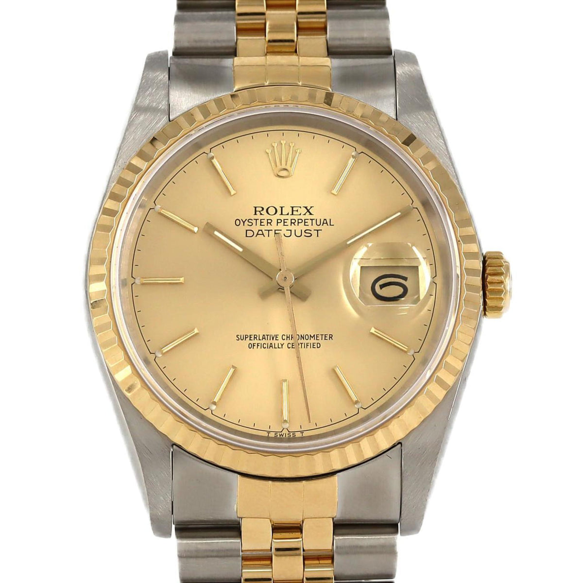 Pre-Owned Rolex Datejust 16233 SSxYG Automatic Watch R-Serial