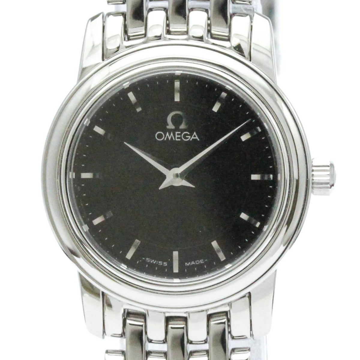 Gebrauchte polierte OMEGA De Ville Prestige Stahl-Quarz-Damenuhr 4570.51 BF578001