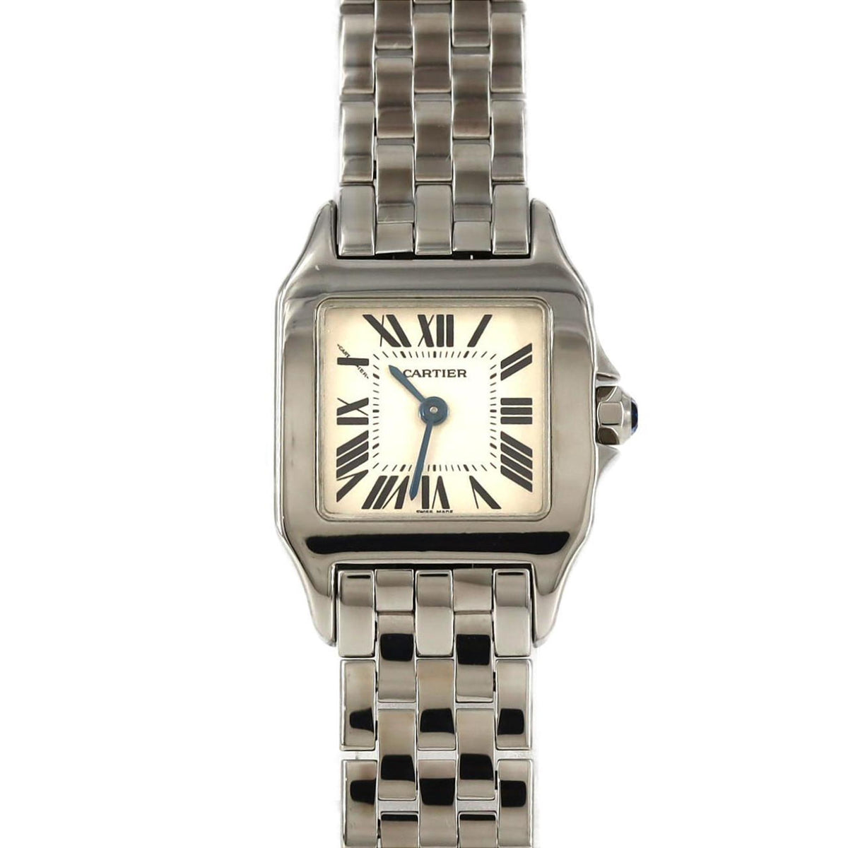 Pre-Owned Cartier Santos de SM W25064Z5 Stainless Steel Quartz Watch