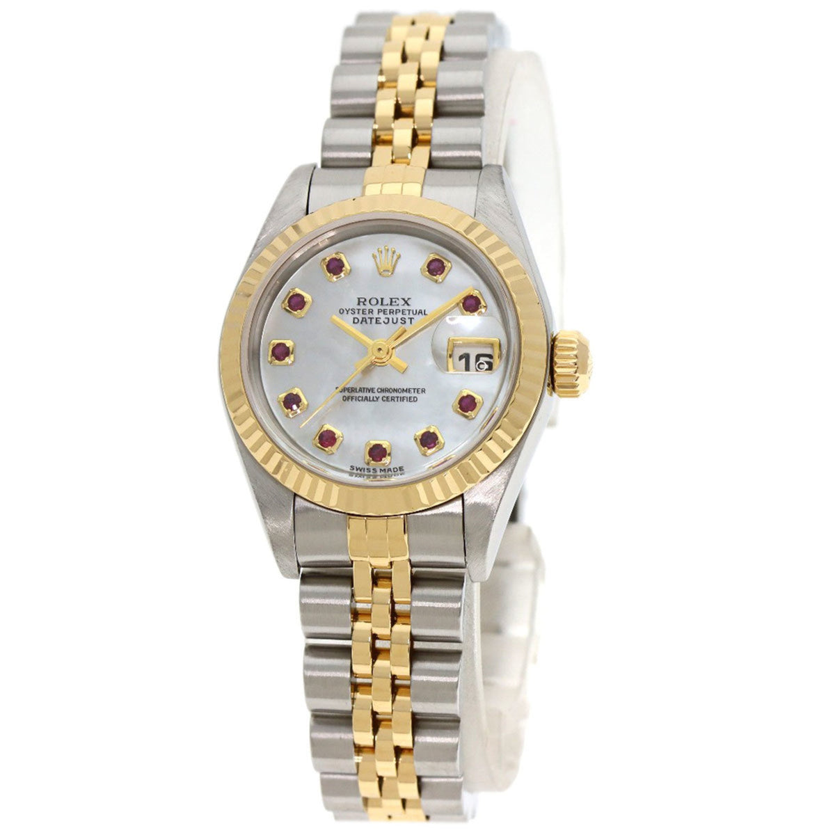 Pre-Owned Rolex 79173NGR Datejust 10-Piece Ruby Watch in Stainless Steel/SSx18KYG/18KYG Women's