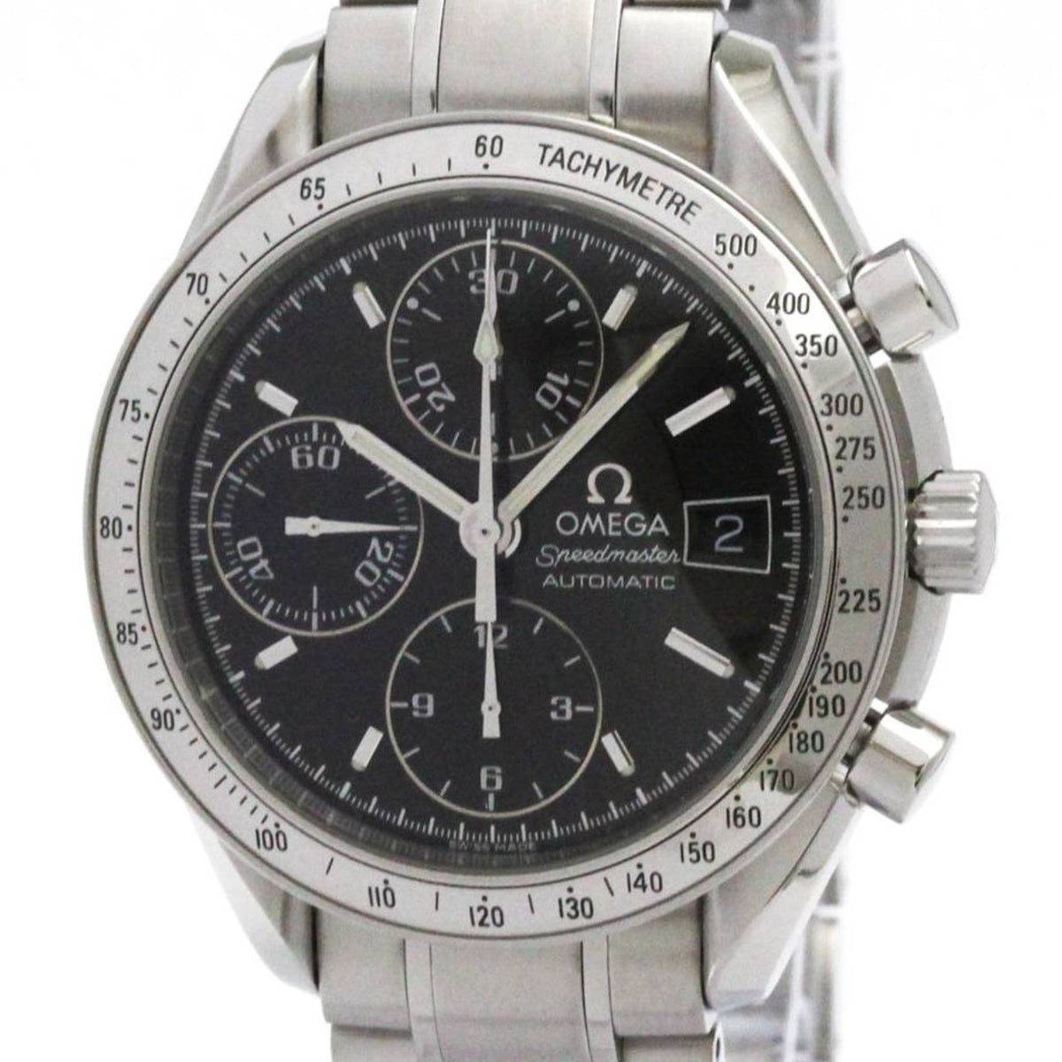 Pre-Owned OMEGA Speedmaster Date Steel Automatic Mens Watch 3513.50 Polished