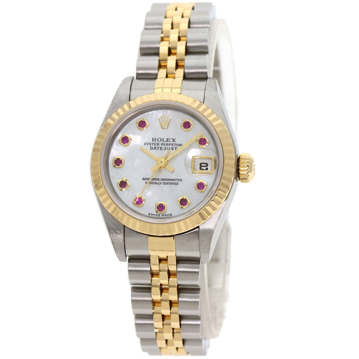 Pre-Owned Rolex 79173NGR Datejust 10-Piece Ruby Watch in Stainless Steel/SSx18KYG for Women