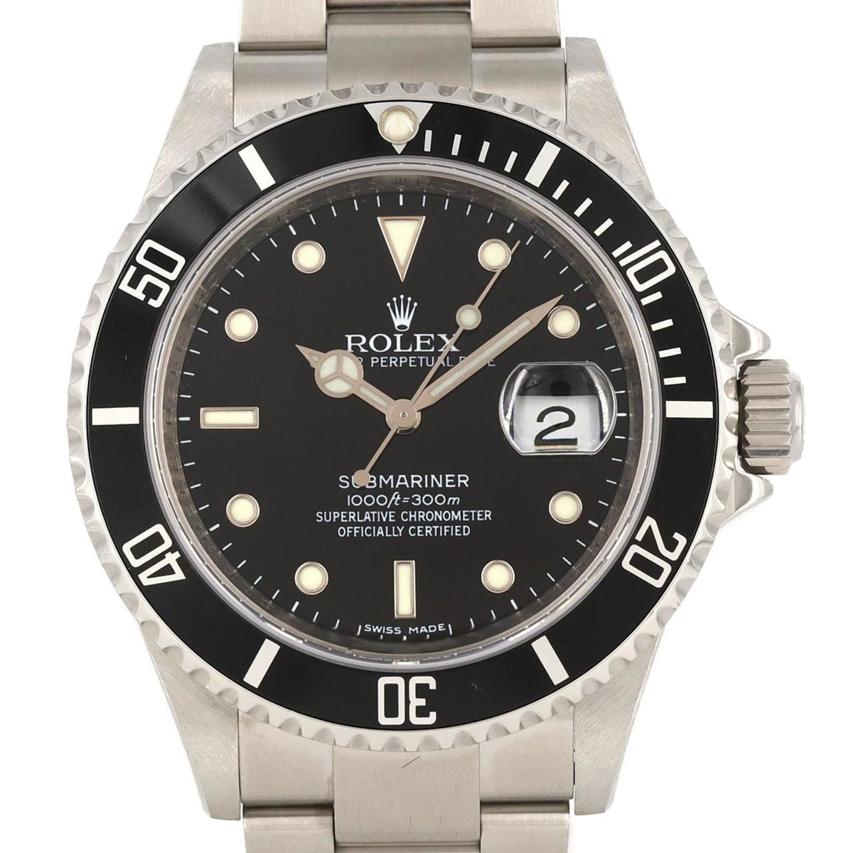 Pre-Owned Rolex Submariner Date 16610 Stainless Steel Automatic Watch, V-Serial