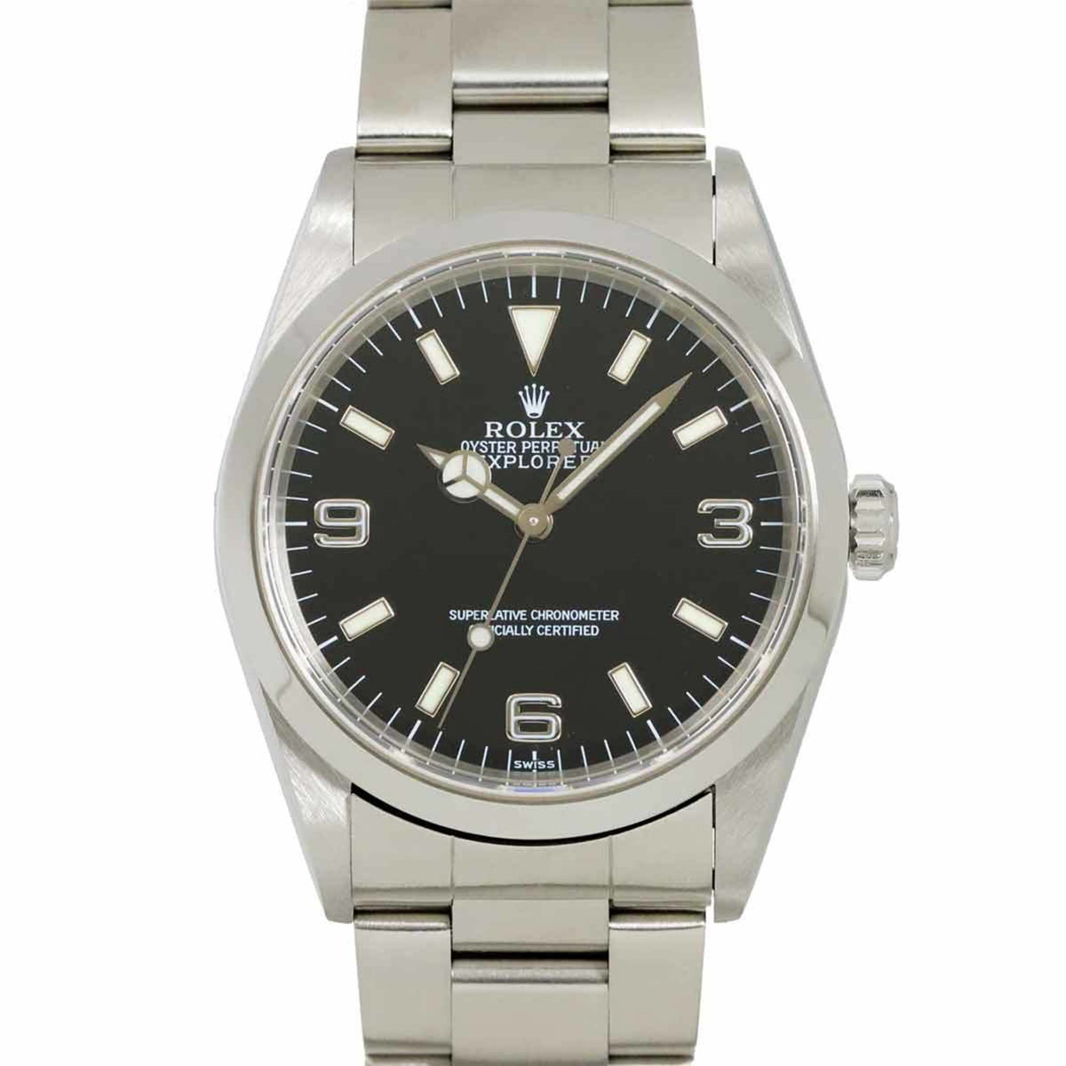 Pre-Owned Rolex Explorer 1 14270 A-number Men's Automatic Watch, Black