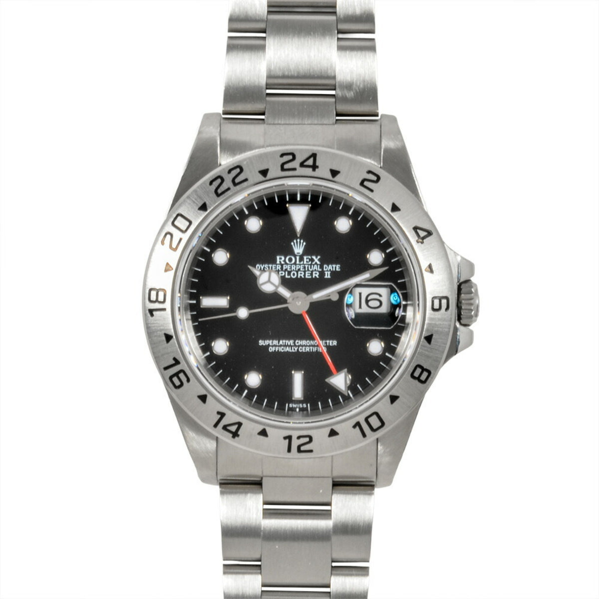 Pre-Owned Rolex ROLEX 16570 Explorer II A-series Automatic Watch Black Dial Men's