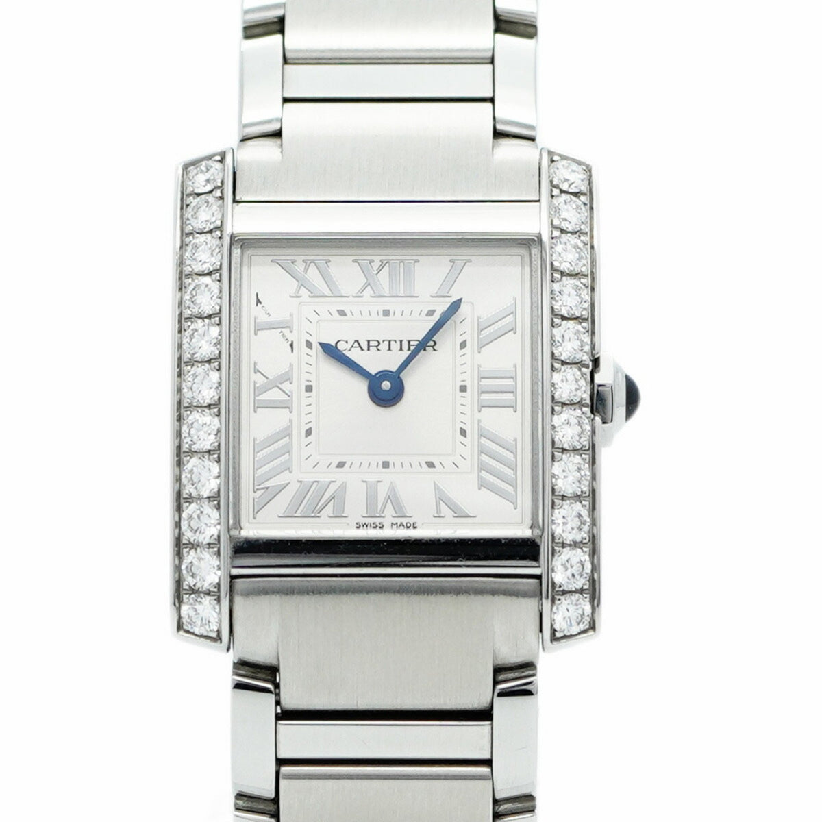 Pre-Owned Cartier Tank Fran?aise SM W4TA0029 Silver Dial Women's Watch