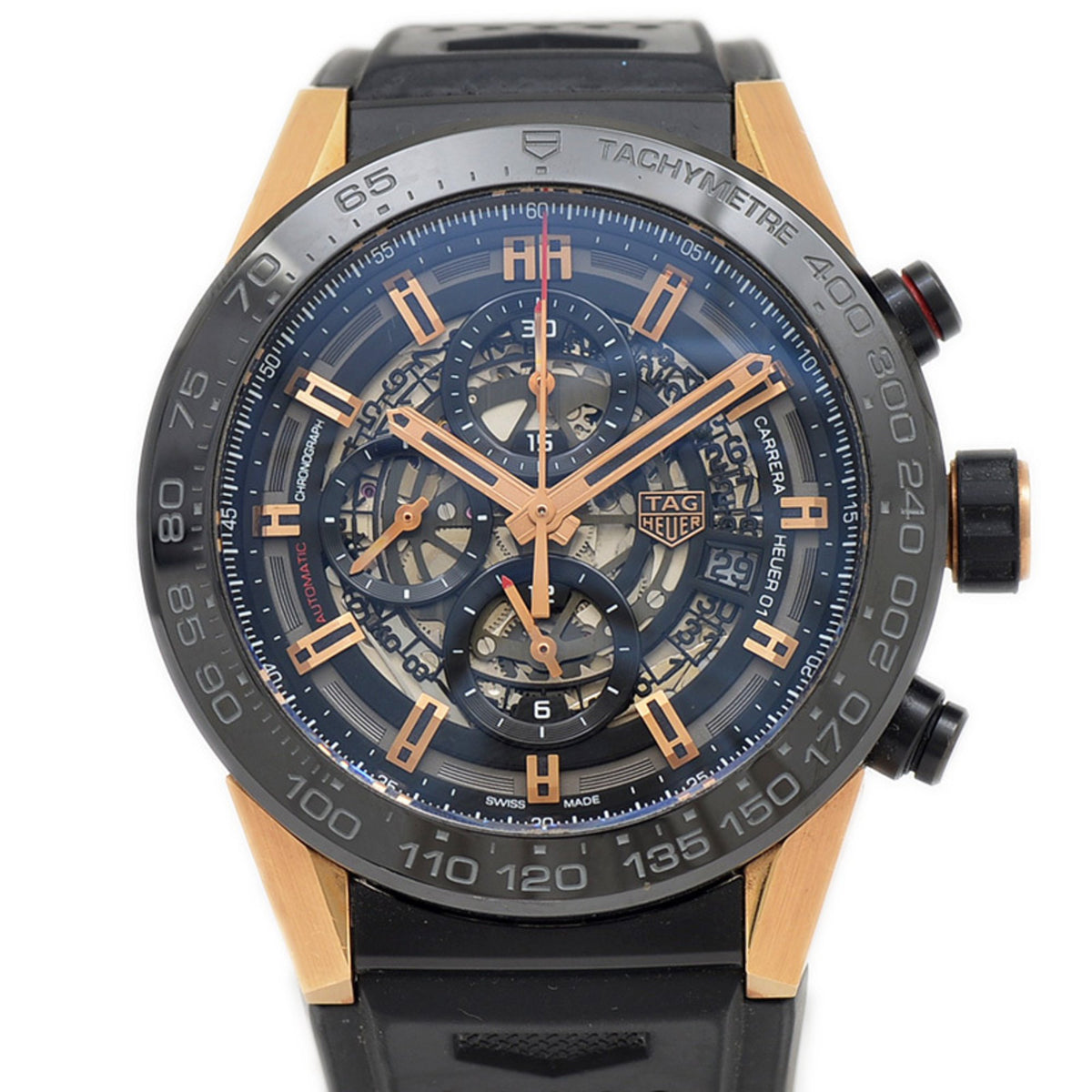 Pre-Owned TAG Heuer Carrera Chronograph Calibre 01 Titanium Watch K18PG CAR2A5A Automatic BP