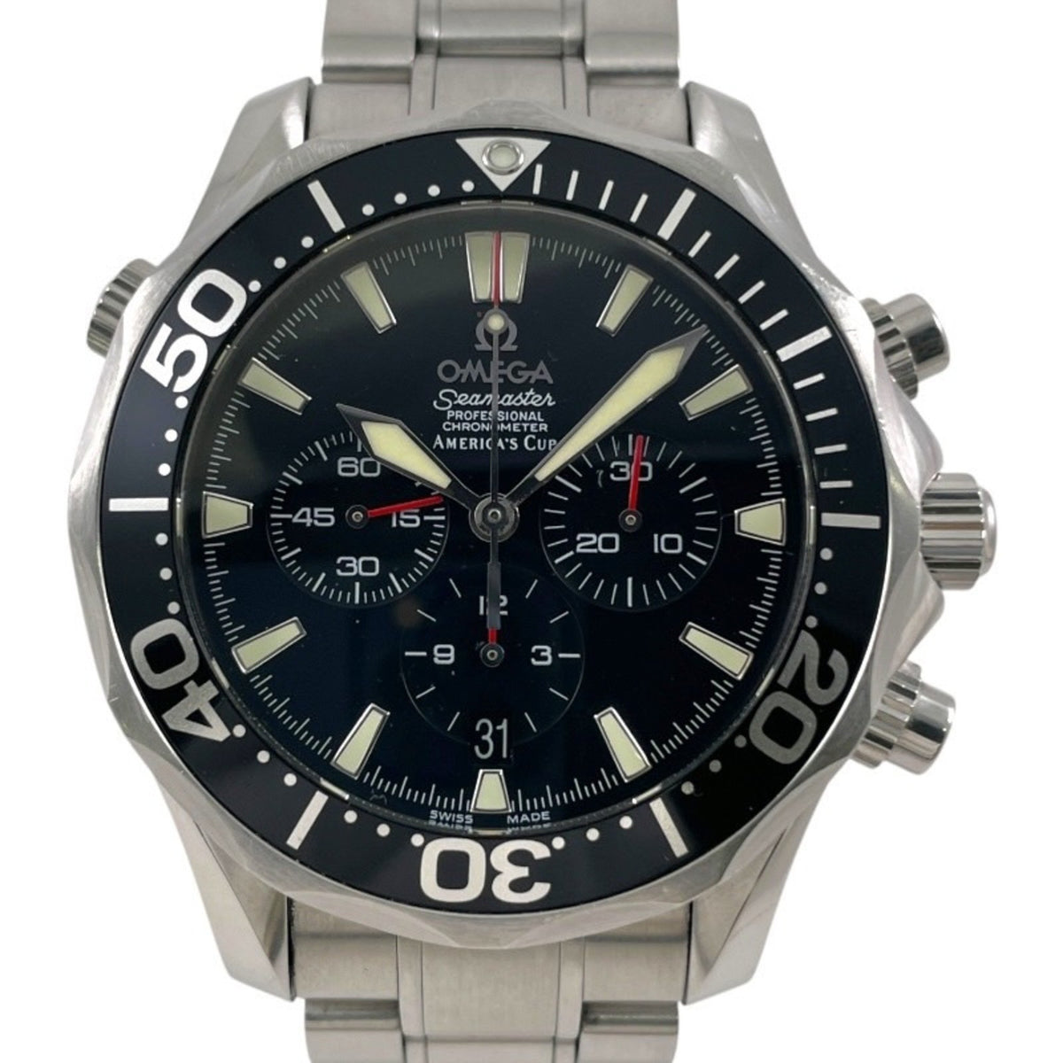 Pre-Owned OMEGA Seamaster America's Cup 2594.50 Stainless Steel Men's Chronograph Watch, Professional