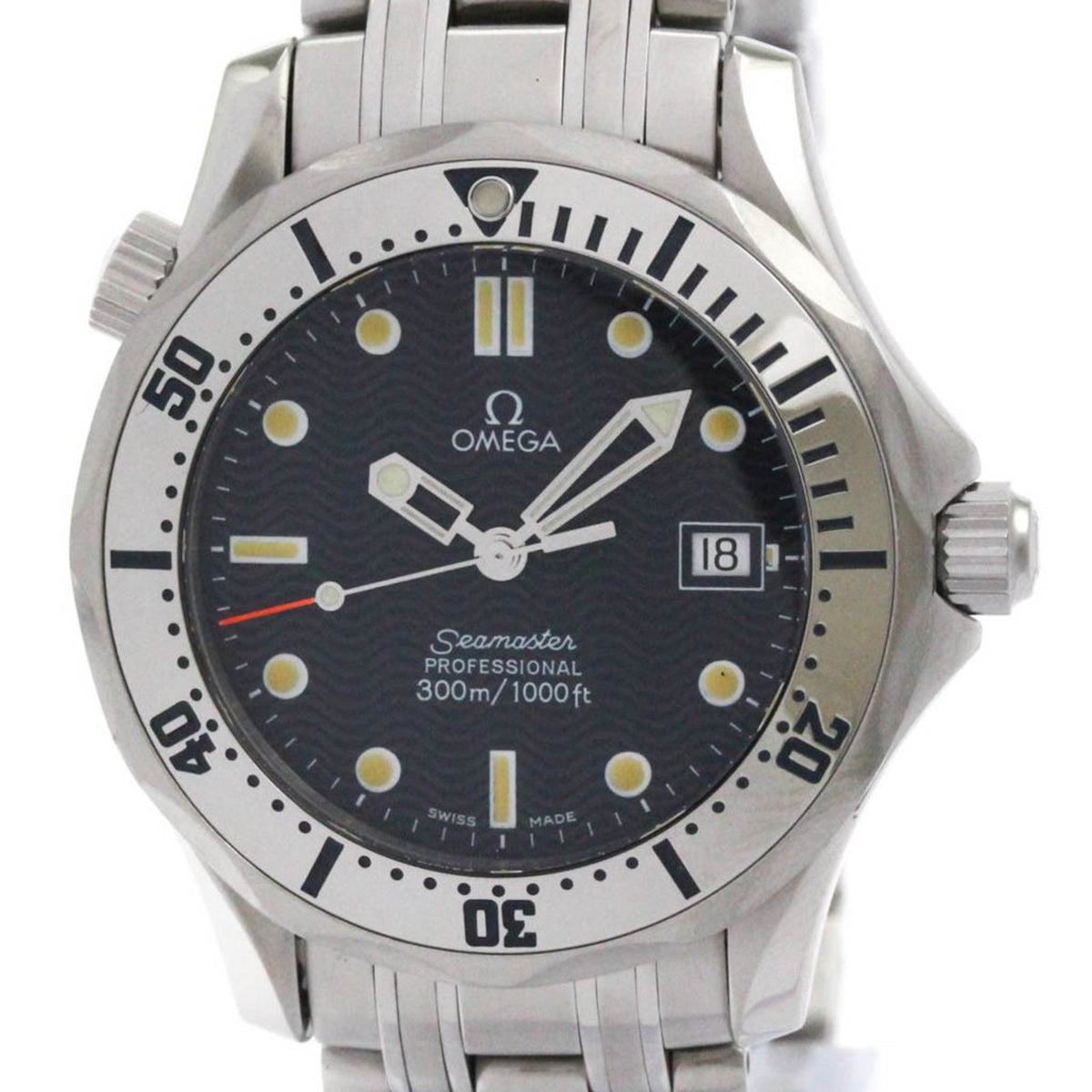 Pre-Owned OMEGA Seamaster Professional 300M Steel Mid Size Watch 2562.80 Polished