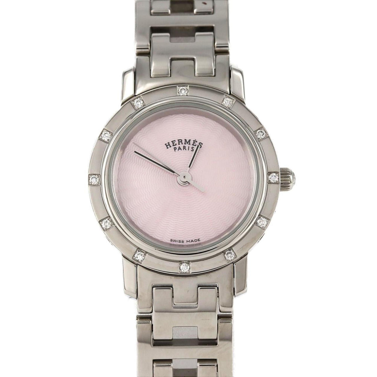 Pre-Owned Hermes Clipper Nacle 12P CL4.230 SS Quartz Watch