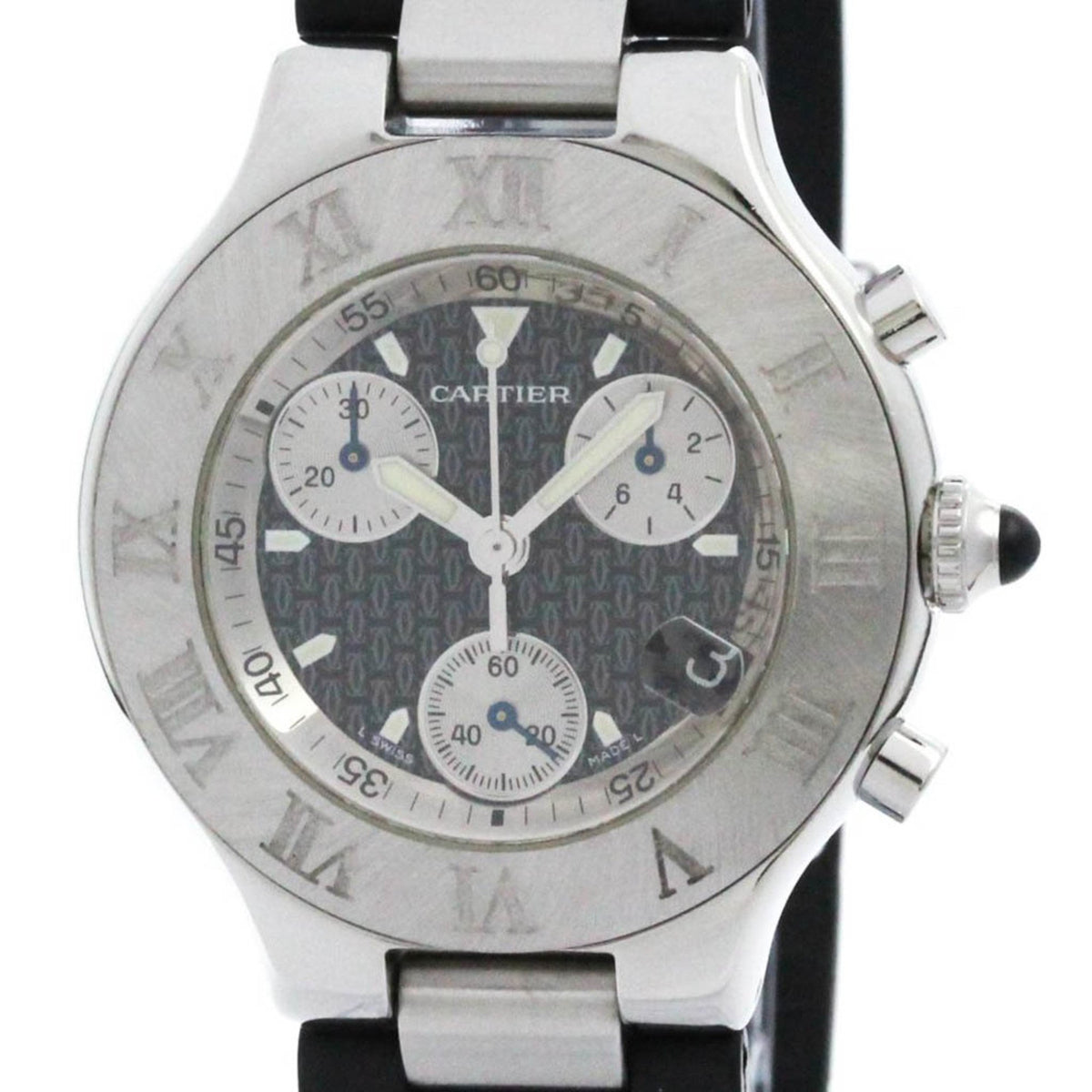 Montre homme CARTIER Must 21 Chronoscaph en acier poli, quartz, d'occasion, W10125U2 BF576152 