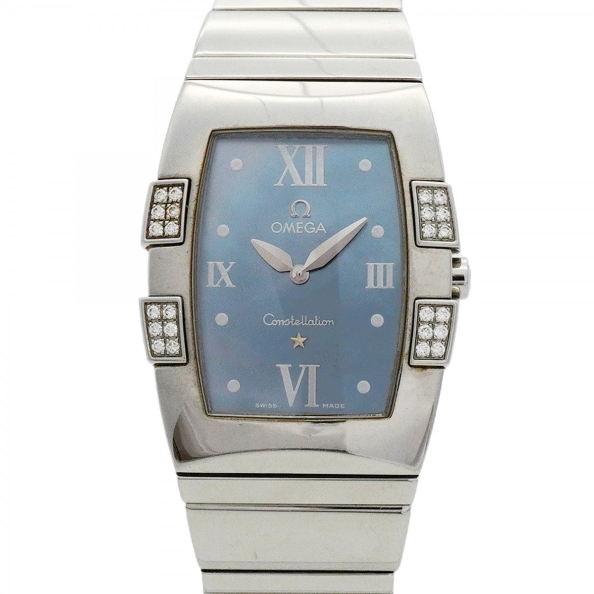 Pre-Owned Omega Constellation Quadrella 1586.72 Blue Dial Women's Watch