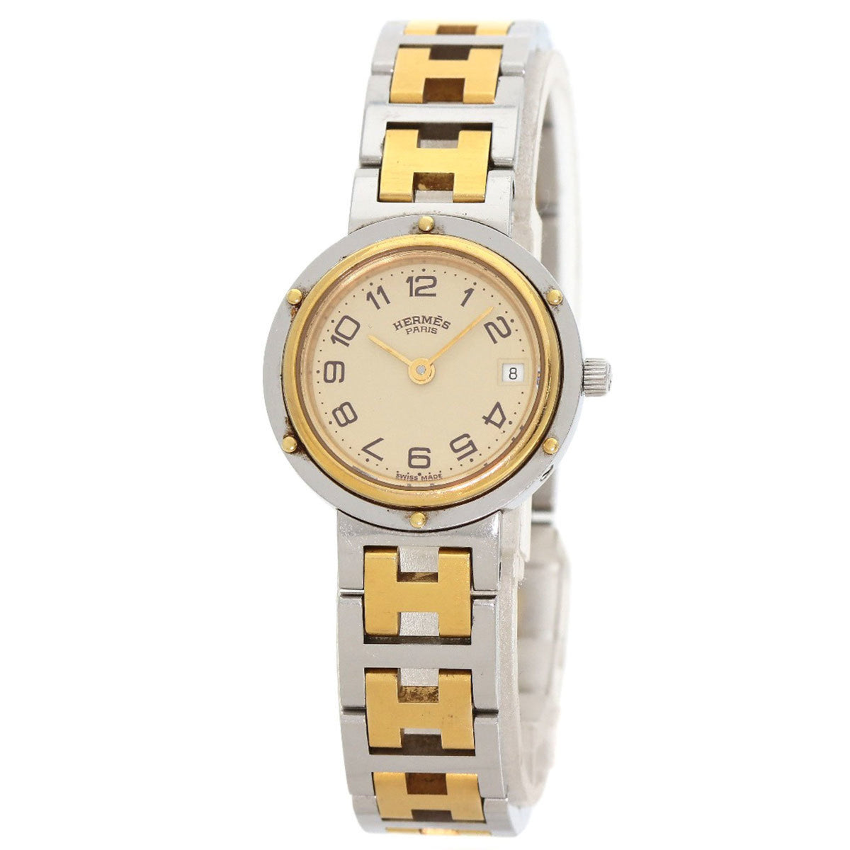 Montre Hermes Clipper SSxGP d'occasion pour femme en acier inoxydable HERMES 