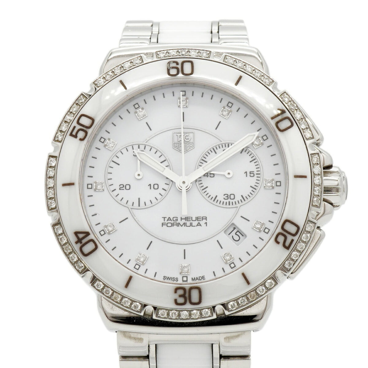 Pre-Owned TAG Heuer Formula 1 Diamond CAH1213 White Dial Men's Watch